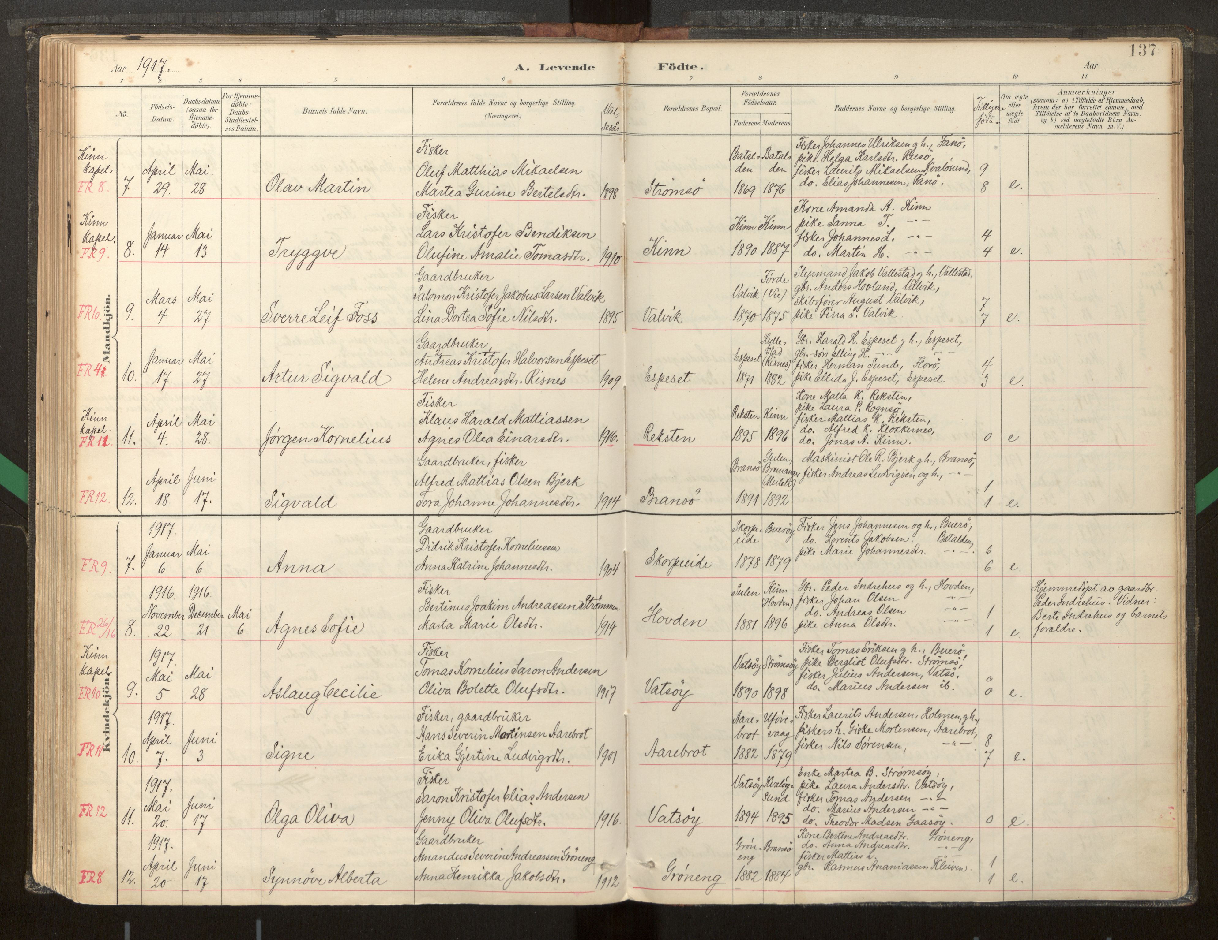 Kinn sokneprestembete, AV/SAB-A-80801/H/Haa/Haab/L0001: Parish register (official) no. B 1, 1886-1921, p. 137