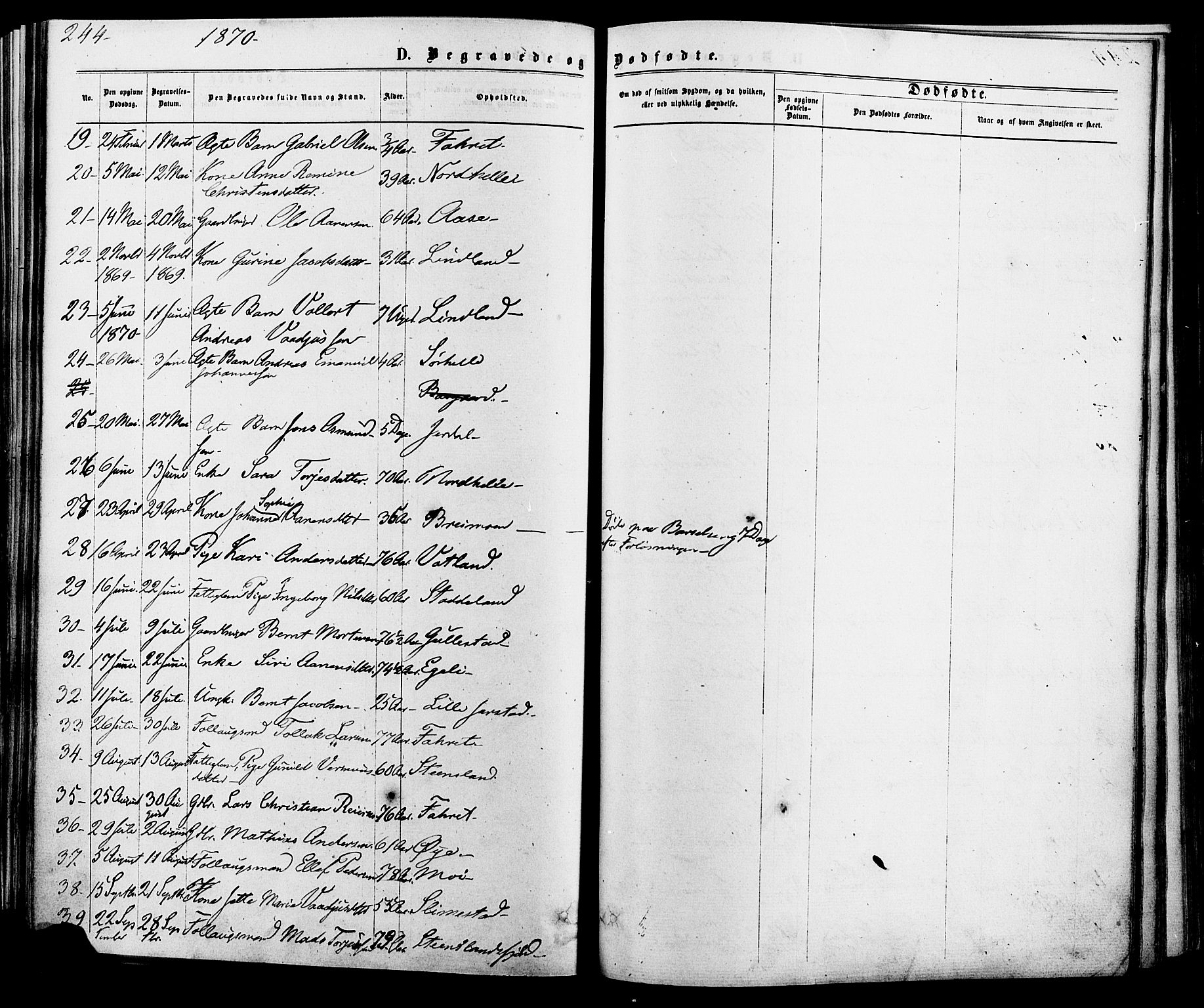 Kvinesdal sokneprestkontor, AV/SAK-1111-0026/F/Fa/Fab/L0007: Parish register (official) no. A 7, 1870-1885, p. 244