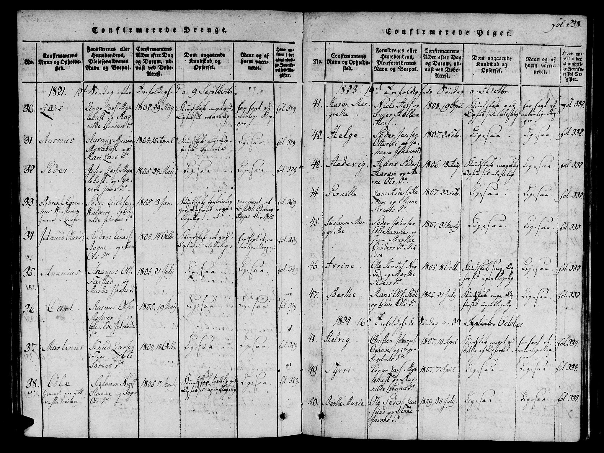 Ministerialprotokoller, klokkerbøker og fødselsregistre - Møre og Romsdal, AV/SAT-A-1454/536/L0495: Parish register (official) no. 536A04, 1818-1847, p. 238