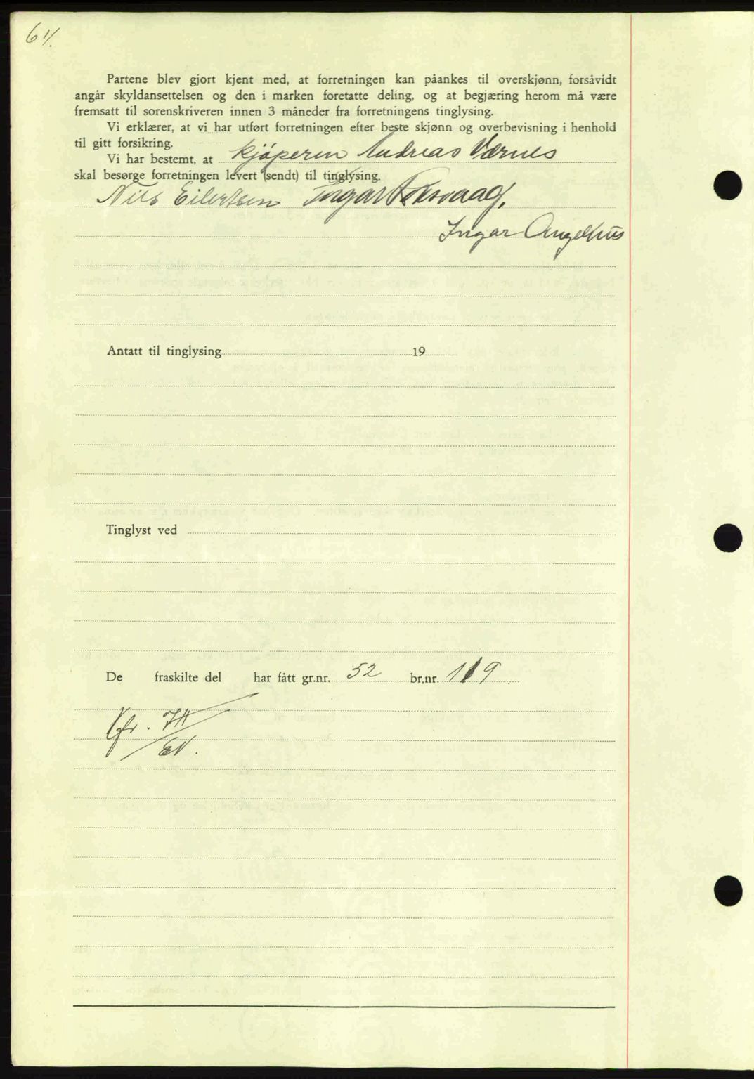 Nordmøre sorenskriveri, AV/SAT-A-4132/1/2/2Ca: Mortgage book no. A87, 1939-1940, Diary no: : 2367/1939