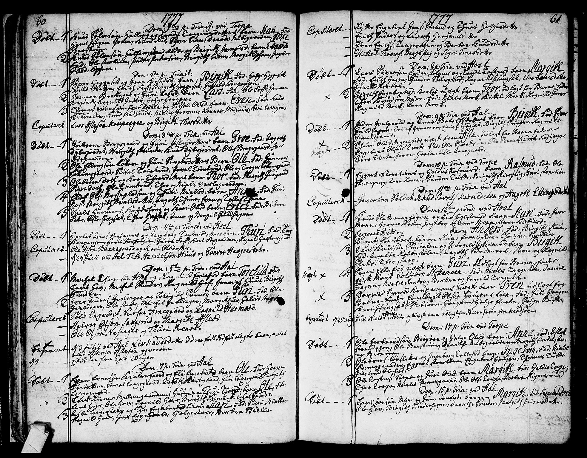 Ål kirkebøker, AV/SAKO-A-249/F/Fa/L0002: Parish register (official) no. I 2, 1771-1806, p. 60-61