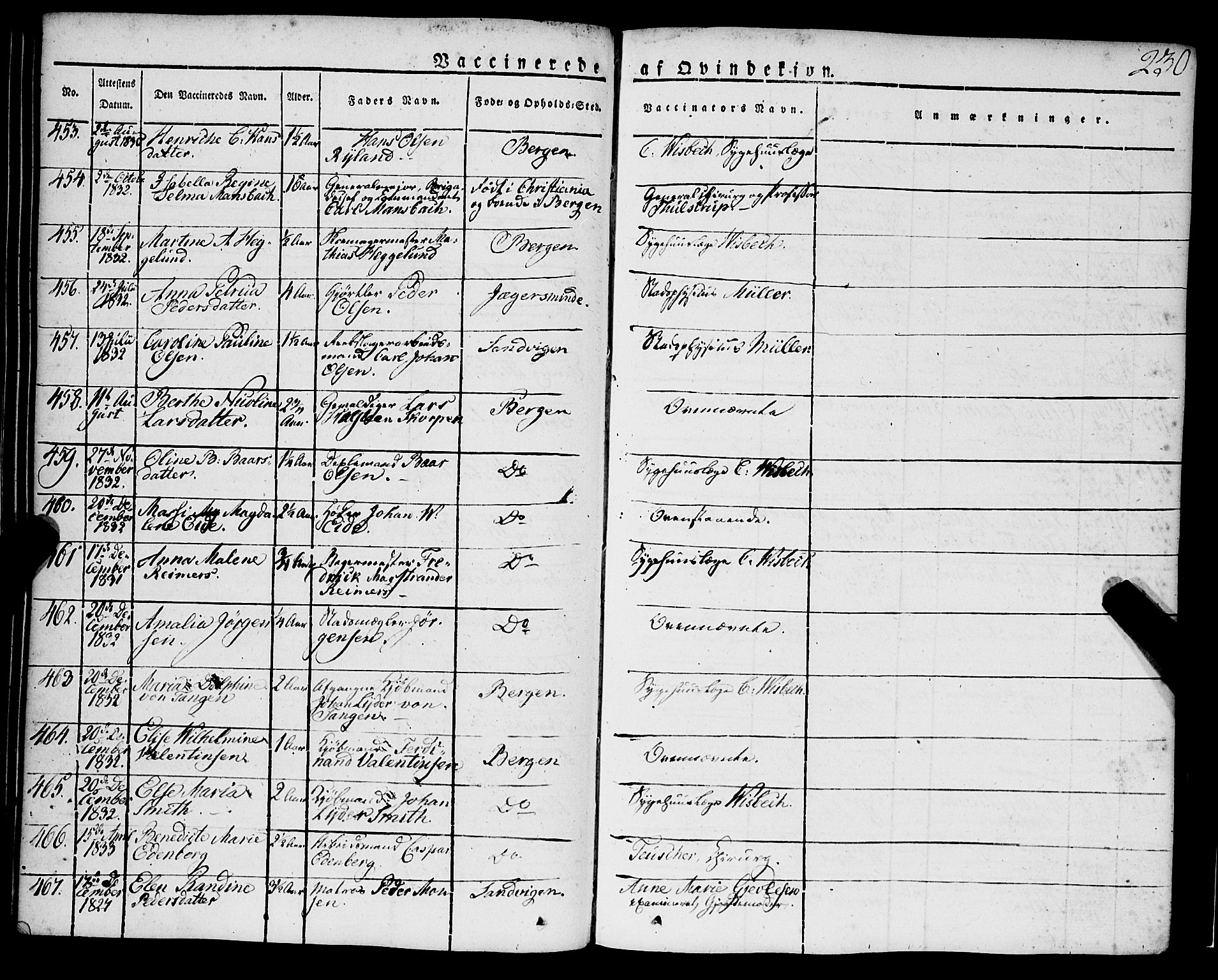 Korskirken sokneprestembete, SAB/A-76101/H/Haa/L0050: Parish register (official) no. F 1, 1821-1869, p. 230