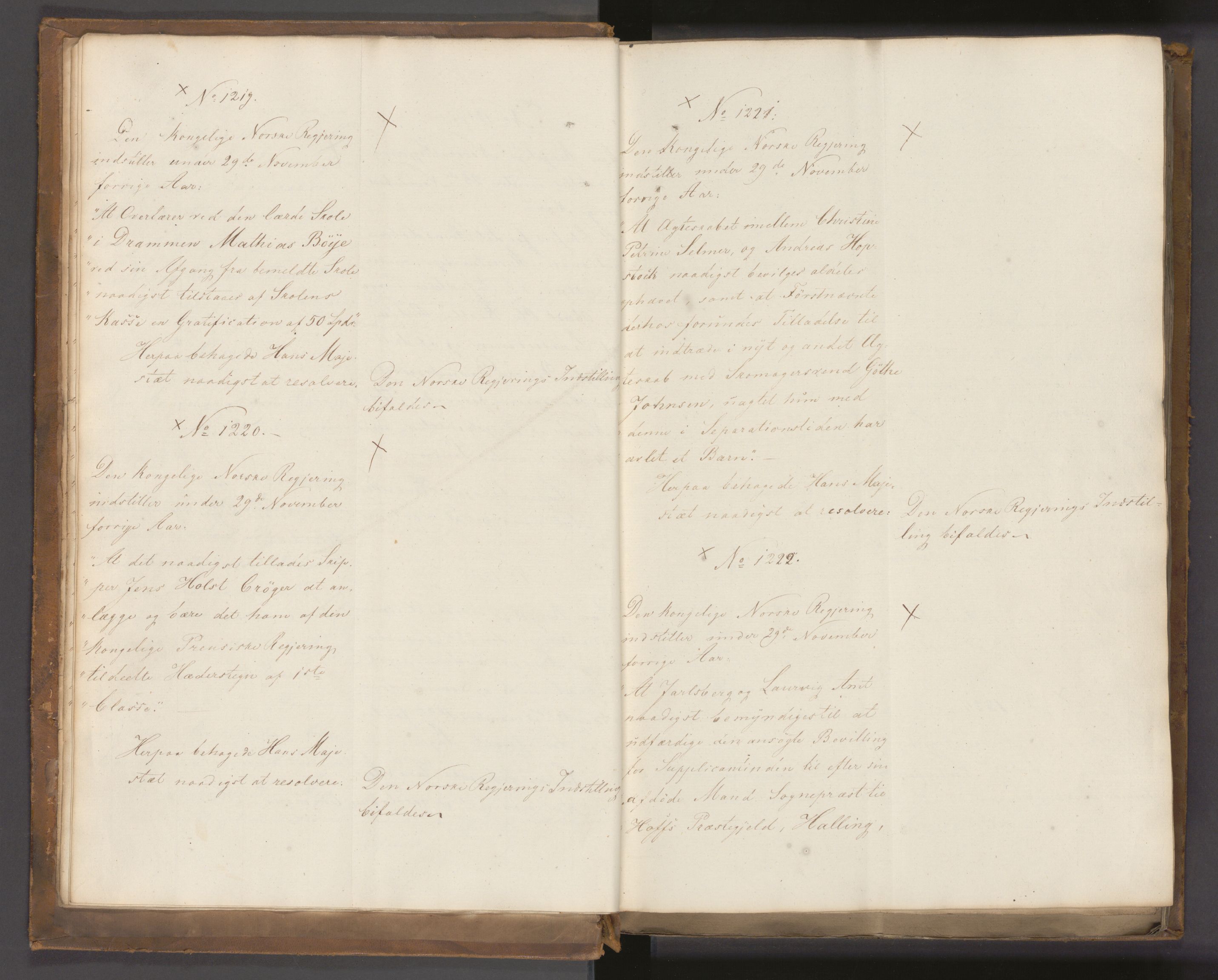 Statsrådssekretariatet, AV/RA-S-1001/A/Ab/L0022: Kgl. res. nr. 1210-1721, 1. halvår, 1826