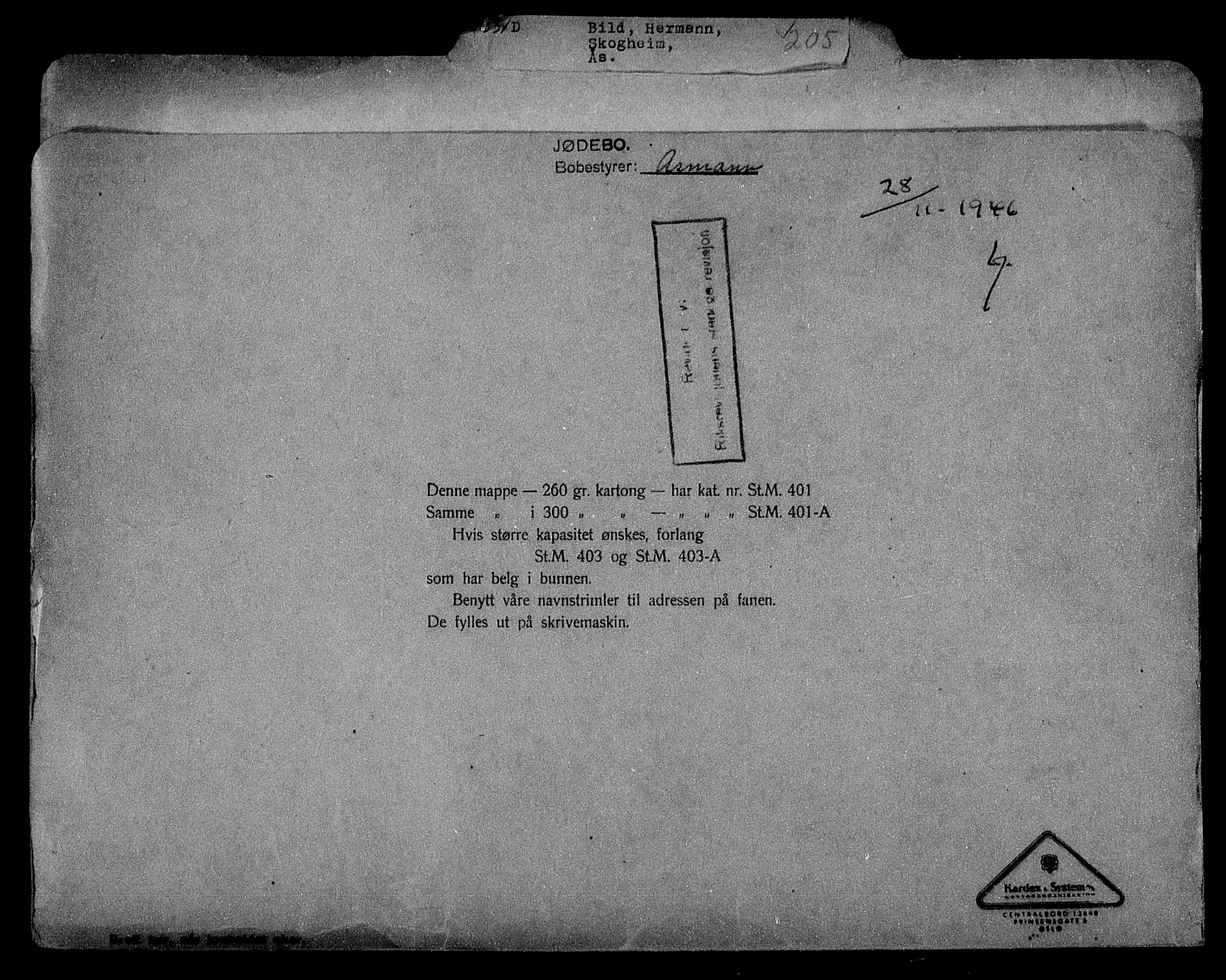 Justisdepartementet, Tilbakeføringskontoret for inndratte formuer, AV/RA-S-1564/H/Hc/Hcc/L0924: --, 1945-1947, p. 171