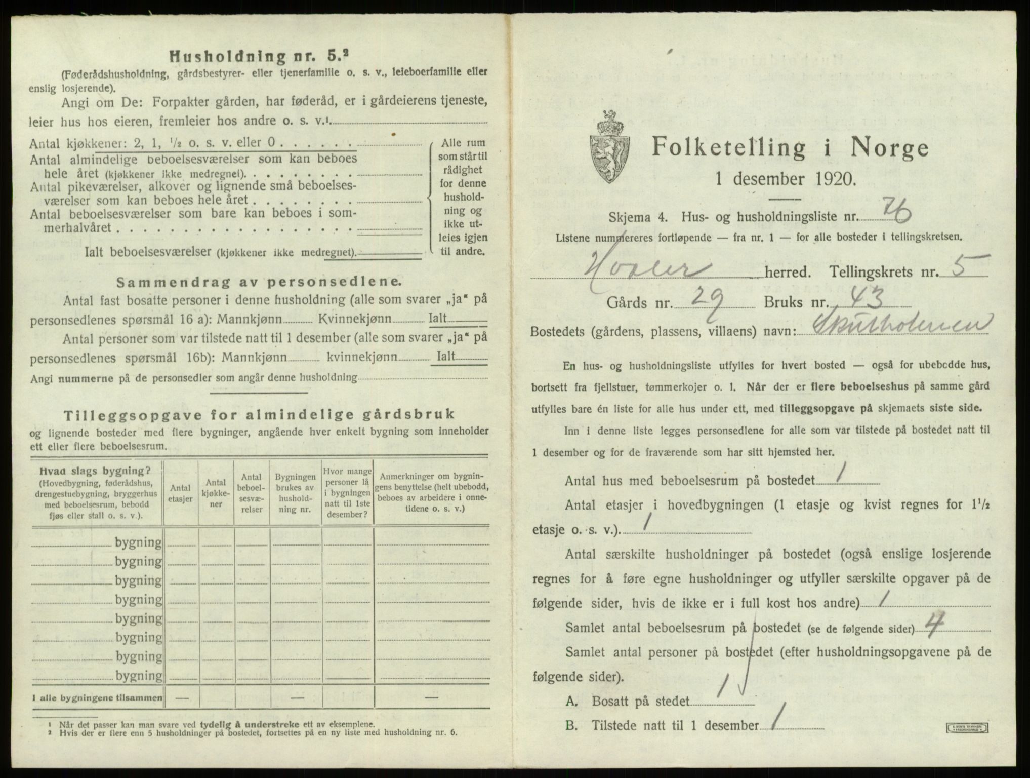 SAO, 1920 census for Hvaler, 1920, p. 990