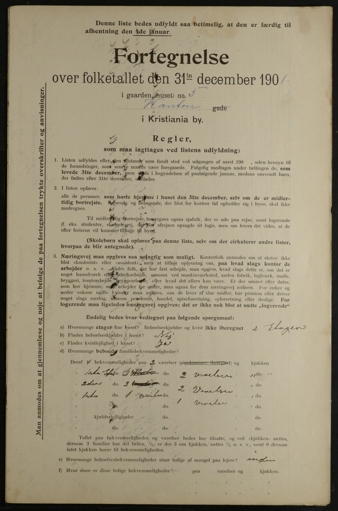 OBA, Municipal Census 1901 for Kristiania, 1901, p. 7521