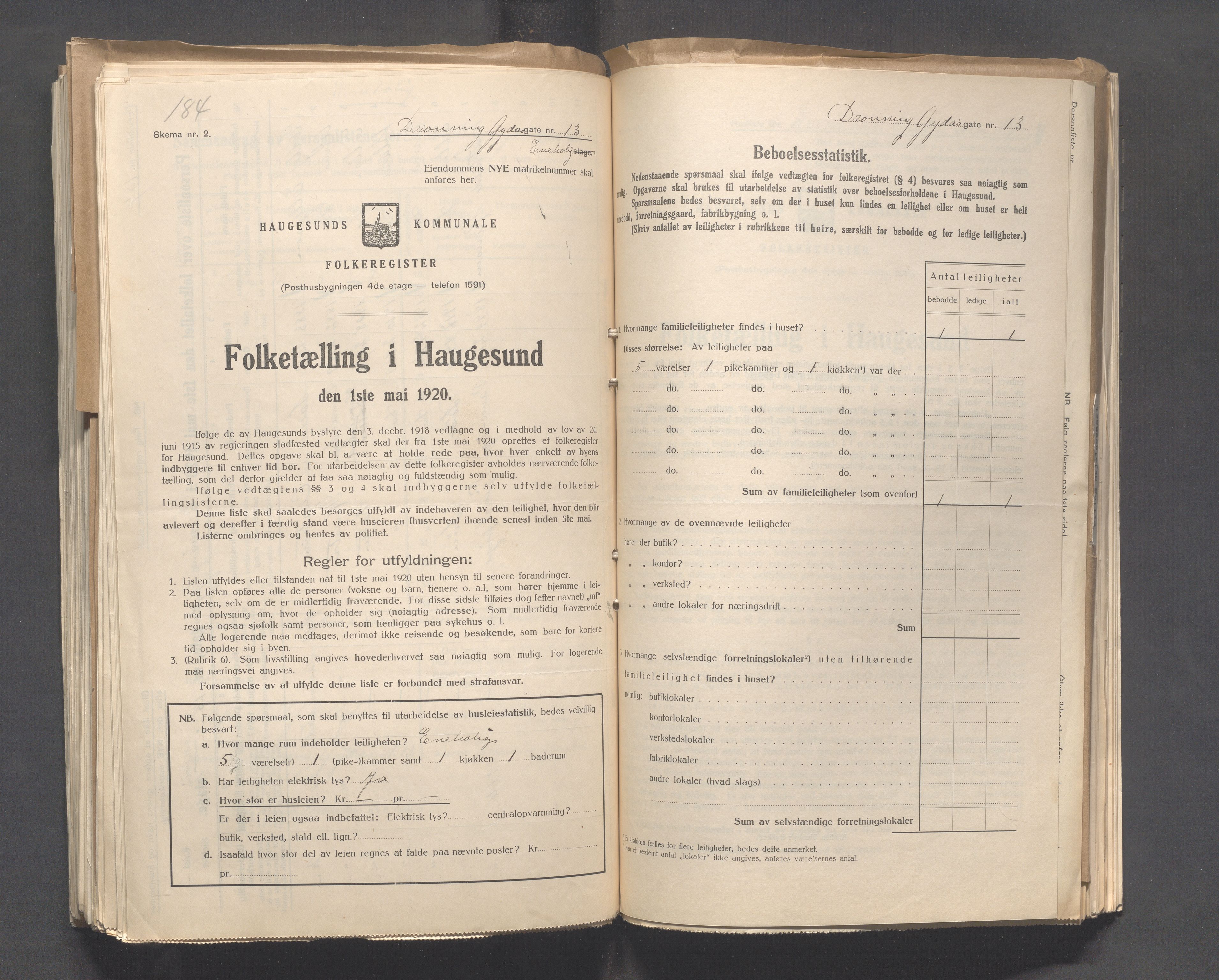 IKAR, Local census 1.5.1920 for Haugesund, 1920, p. 647