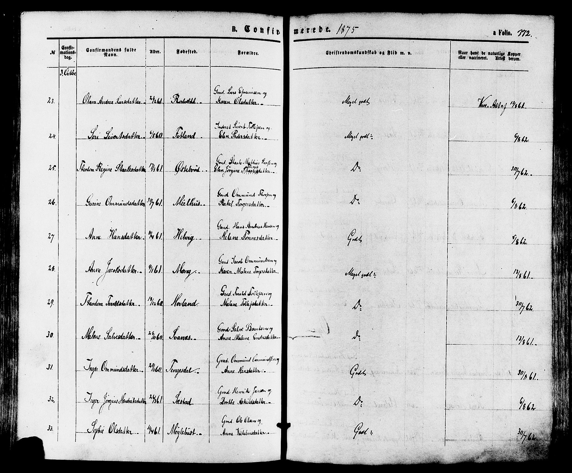 Eigersund sokneprestkontor, AV/SAST-A-101807/S08/L0014: Parish register (official) no. A 13, 1866-1878, p. 372