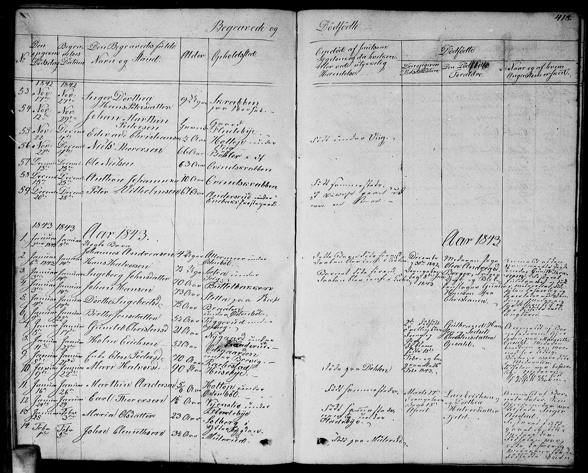 Enebakk prestekontor Kirkebøker, SAO/A-10171c/G/Ga/L0003: Parish register (copy) no. I 3, 1833-1849, p. 418