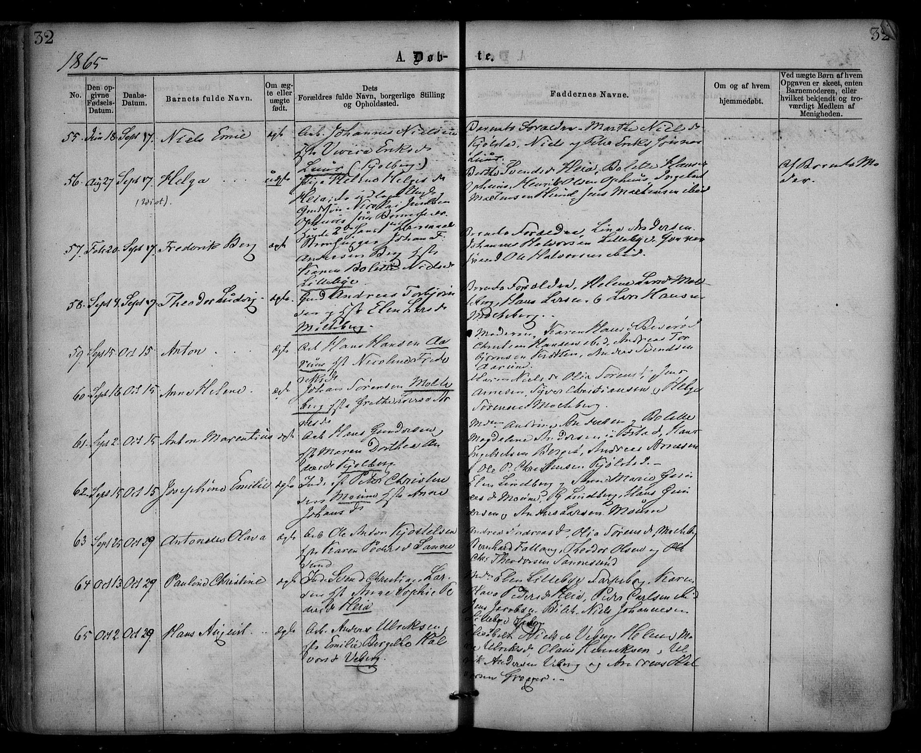 Borge prestekontor Kirkebøker, SAO/A-10903/F/Fa/L0006: Parish register (official) no. I 6, 1861-1874, p. 32