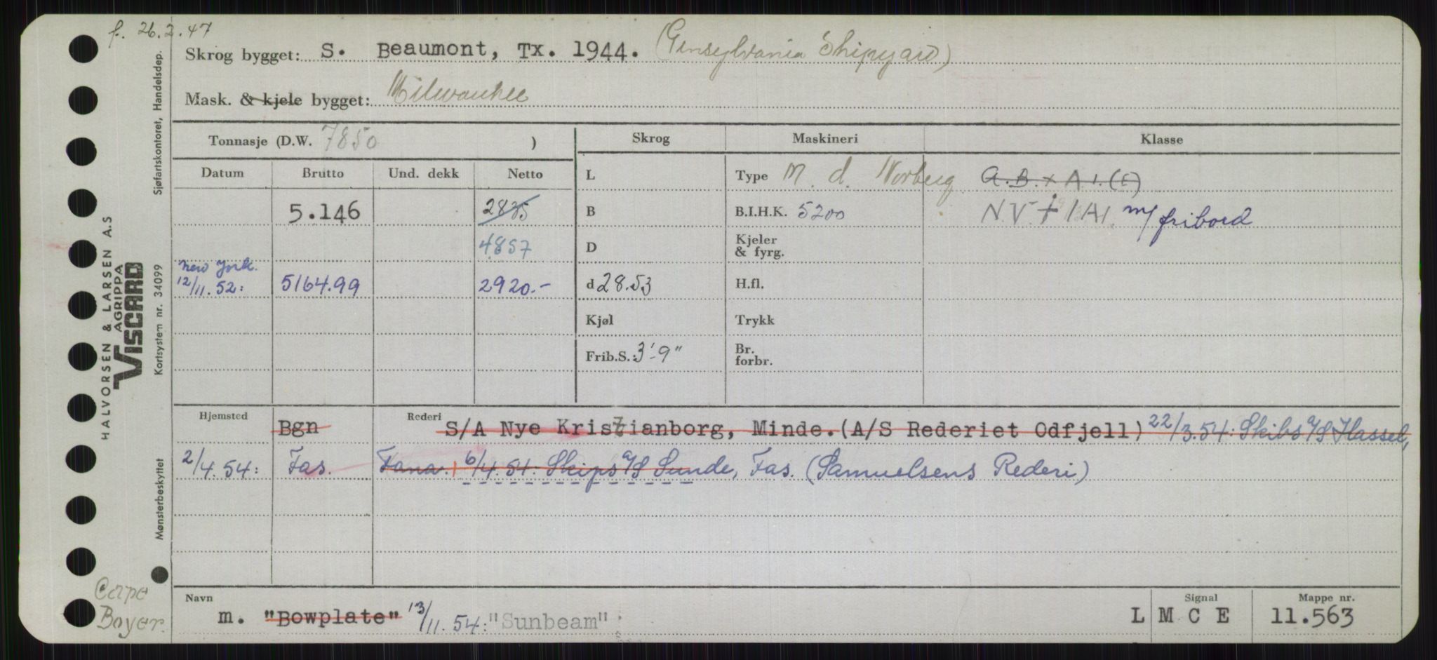 Sjøfartsdirektoratet med forløpere, Skipsmålingen, RA/S-1627/H/Hb/L0004: Fartøy, O-S, p. 495