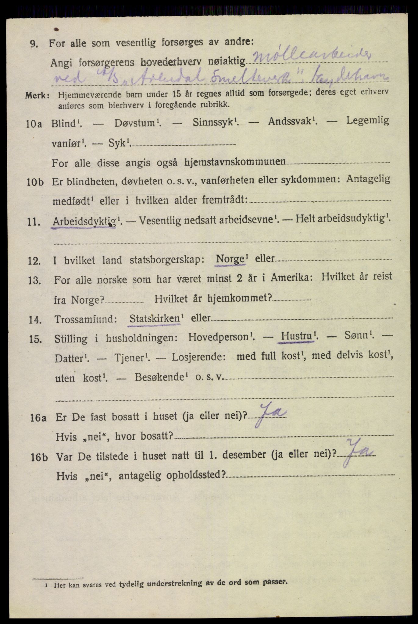 SAK, 1920 census for Stokken, 1920, p. 1967