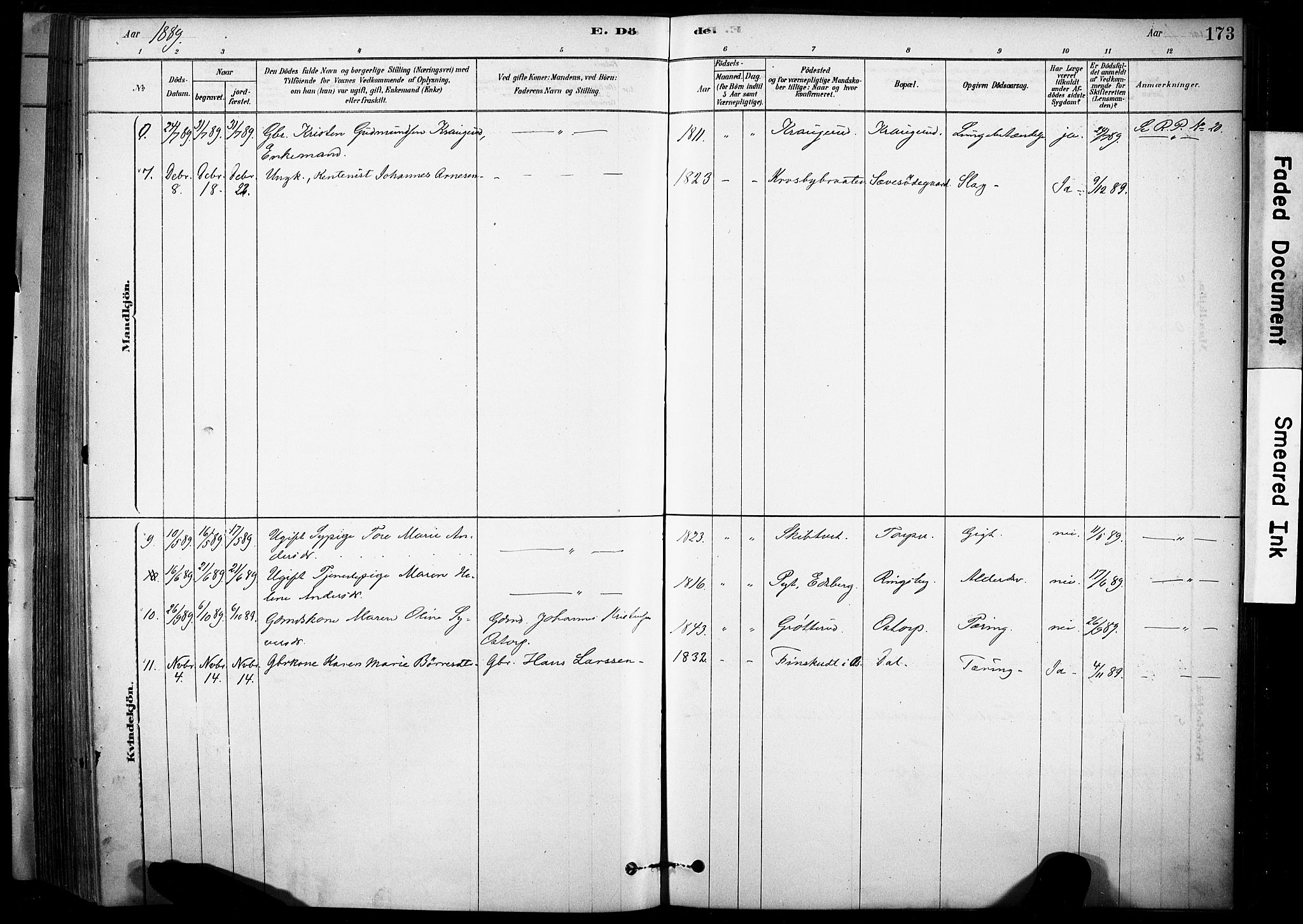 Rakkestad prestekontor Kirkebøker, AV/SAO-A-2008/F/Fc/L0001: Parish register (official) no. III 1, 1878-1905, p. 173