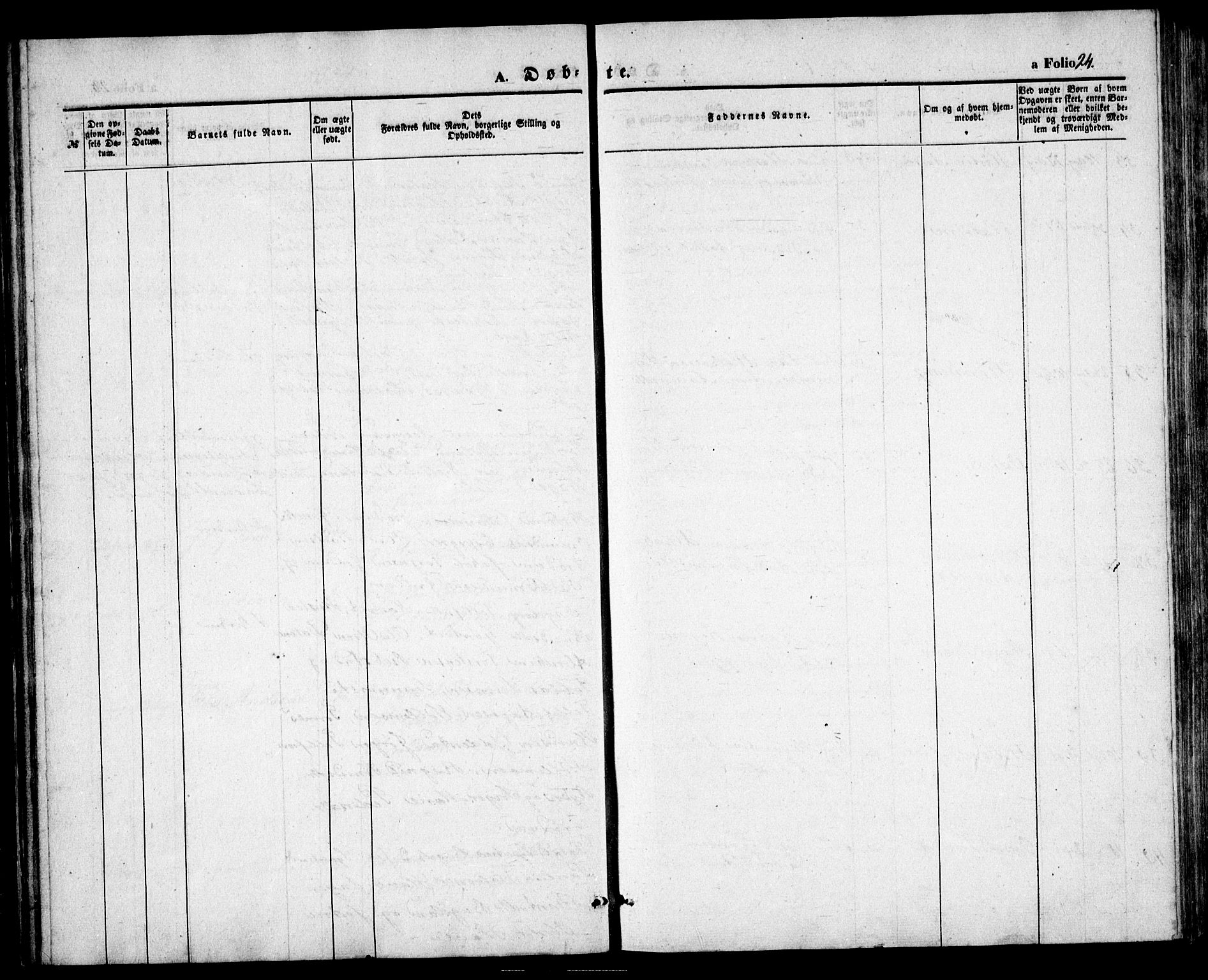 Birkenes sokneprestkontor, SAK/1111-0004/F/Fb/L0002: Parish register (copy) no. B 2, 1849-1876, p. 24