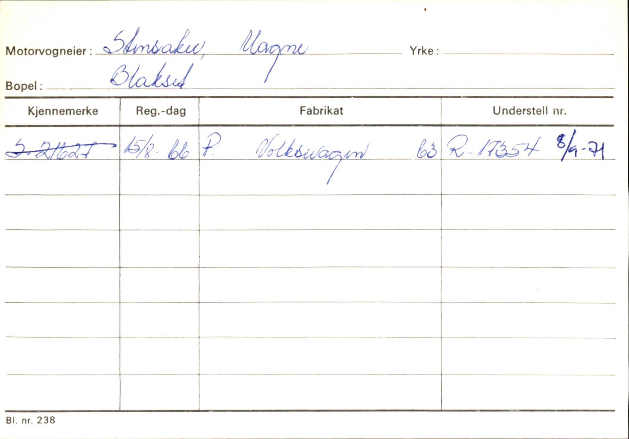 Statens vegvesen, Sogn og Fjordane vegkontor, AV/SAB-A-5301/4/F/L0131: Eigarregister Høyanger P-Å. Stryn S-Å, 1945-1975, p. 1471