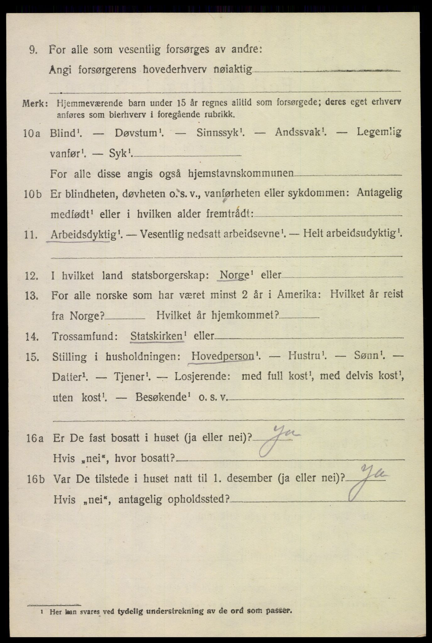 SAH, 1920 census for Biri, 1920, p. 3192