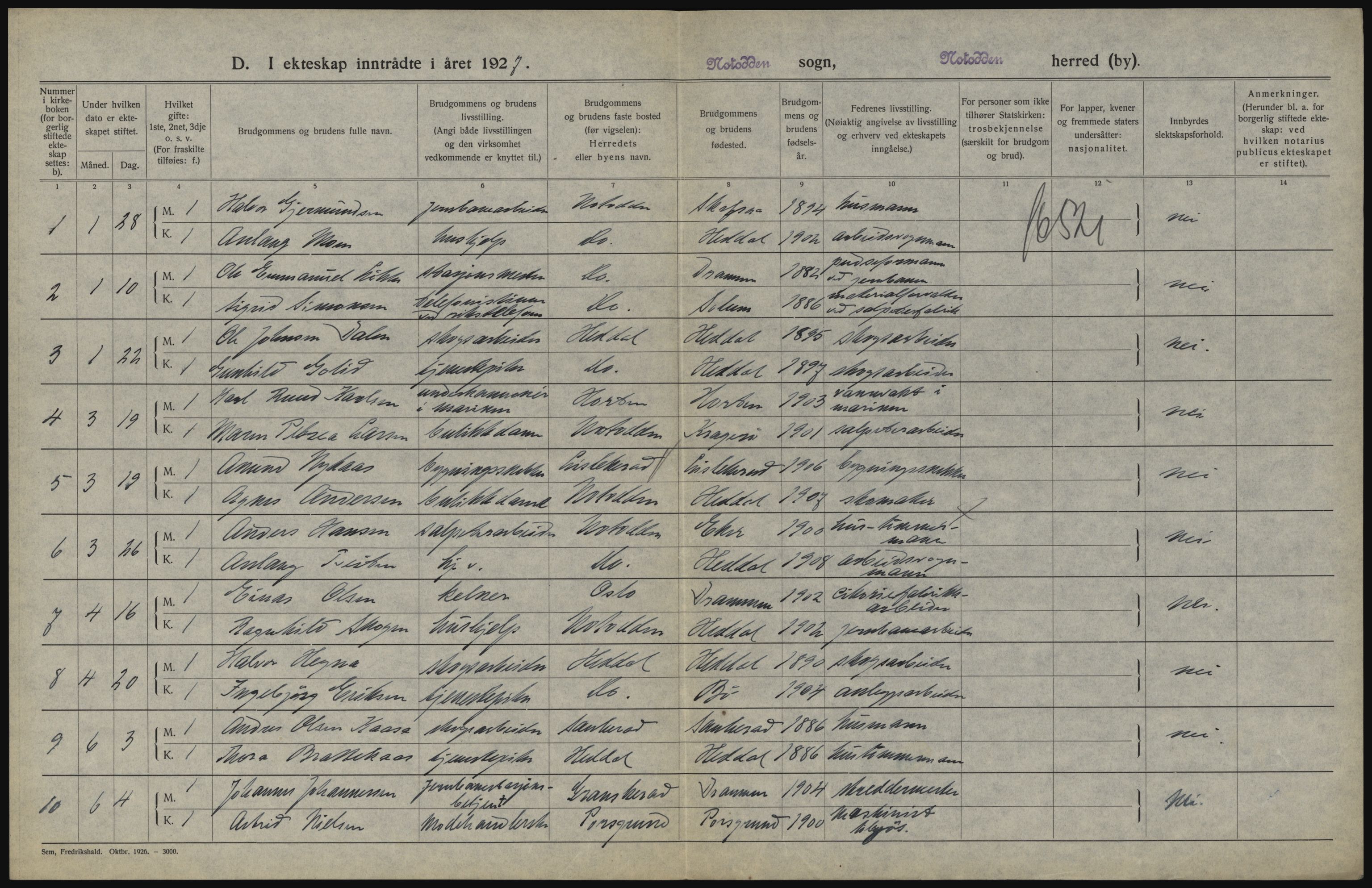 Statistisk sentralbyrå, Sosiodemografiske emner, Befolkning, RA/S-2228/D/Df/Dfc/Dfcg/L0020: Telemark fylke: Gifte, døde. Bygder og byer., 1927, p. 48