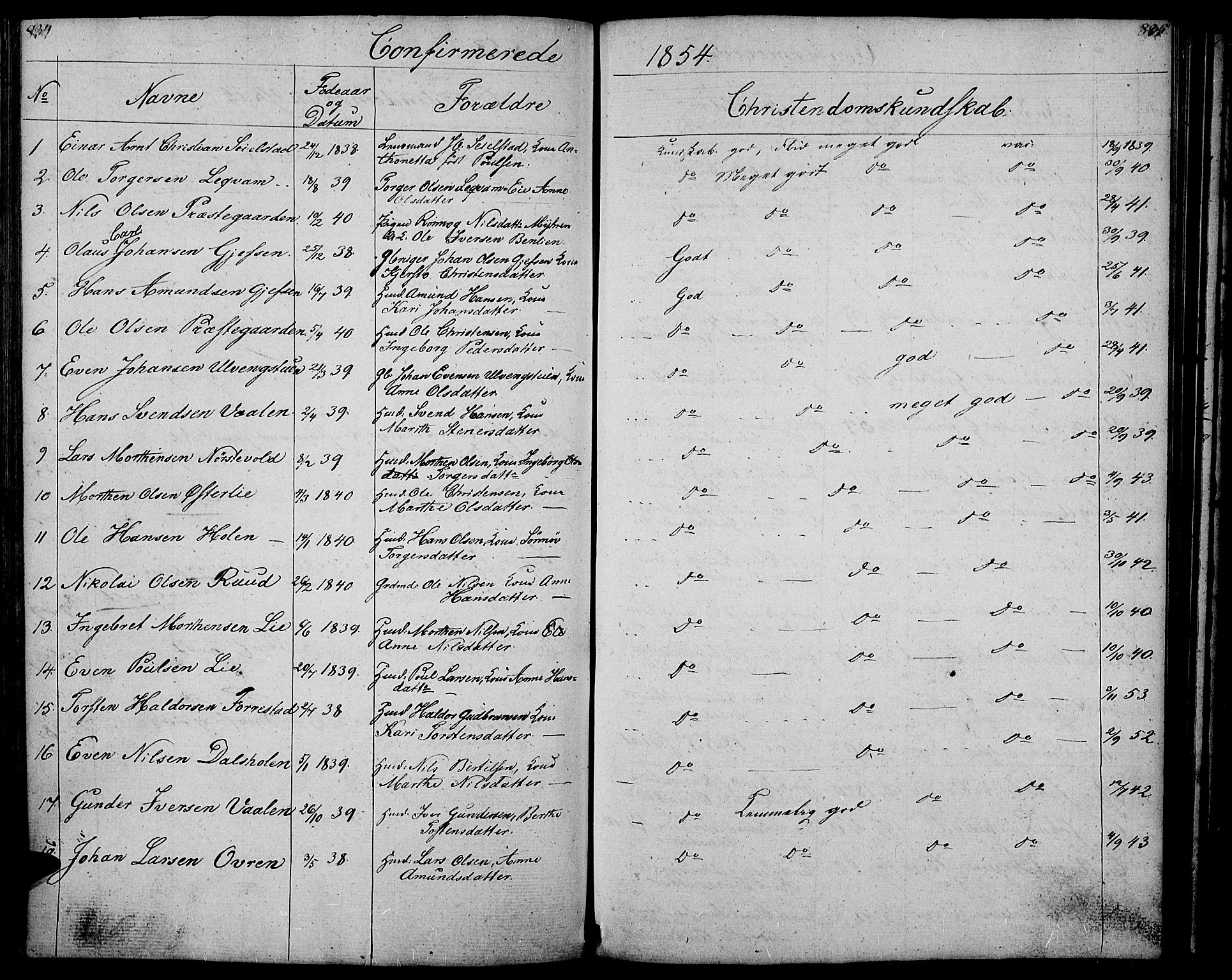 Gausdal prestekontor, SAH/PREST-090/H/Ha/Hab/L0004: Parish register (copy) no. 4, 1835-1870, p. 834-835