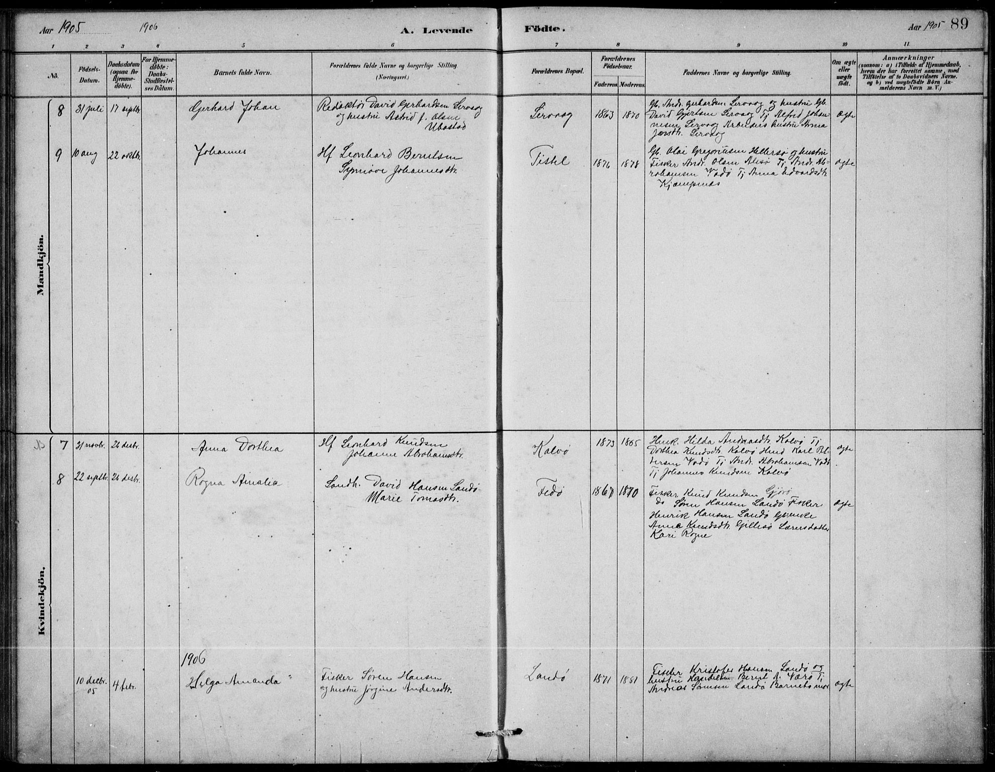 Askvoll sokneprestembete, AV/SAB-A-79501/H/Hab/Habb/L0001: Parish register (copy) no. B 1, 1879-1909, p. 89