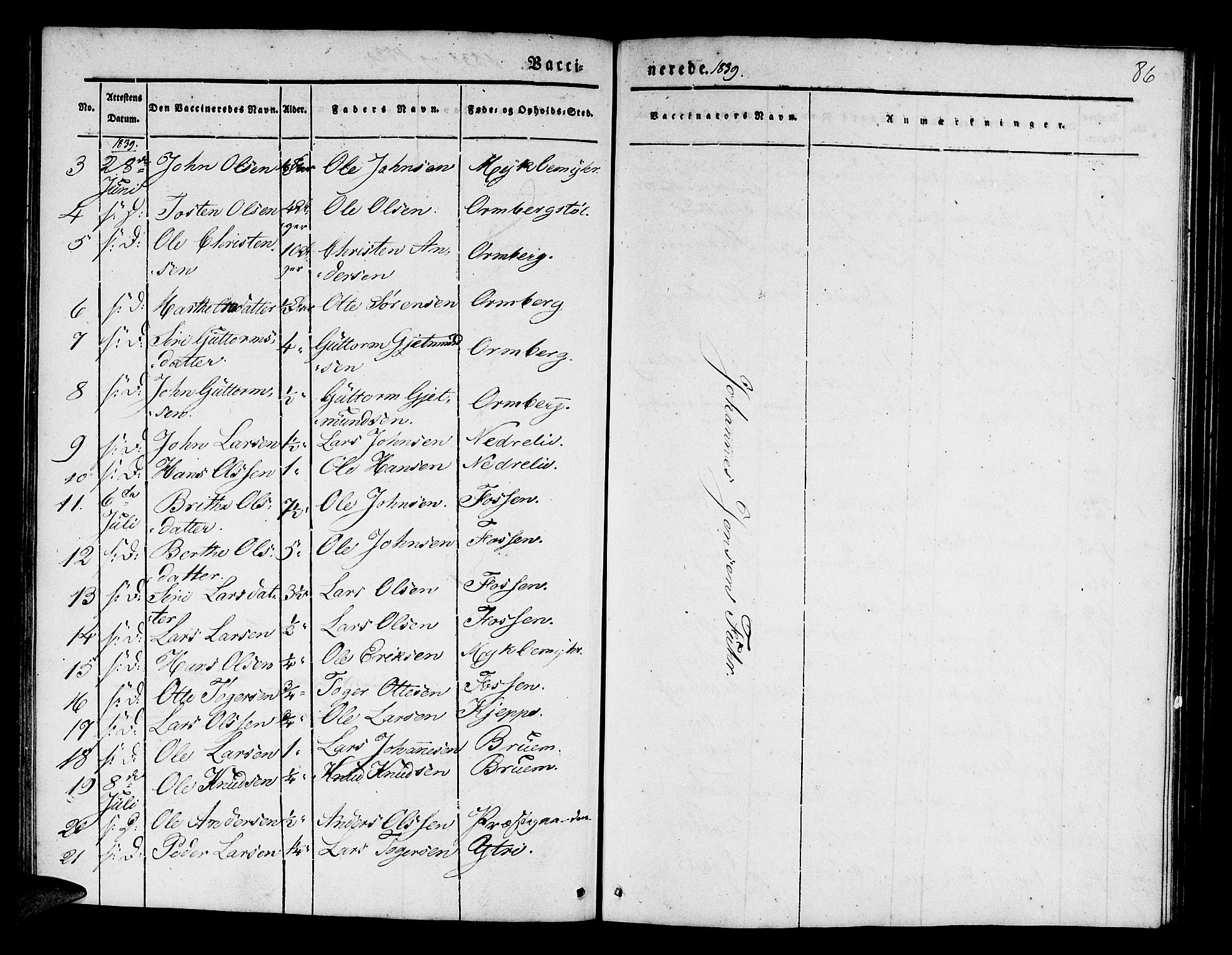 Jostedal sokneprestembete, AV/SAB-A-80601/H/Haa/Haaa/L0004: Parish register (official) no. A 4, 1837-1848, p. 86