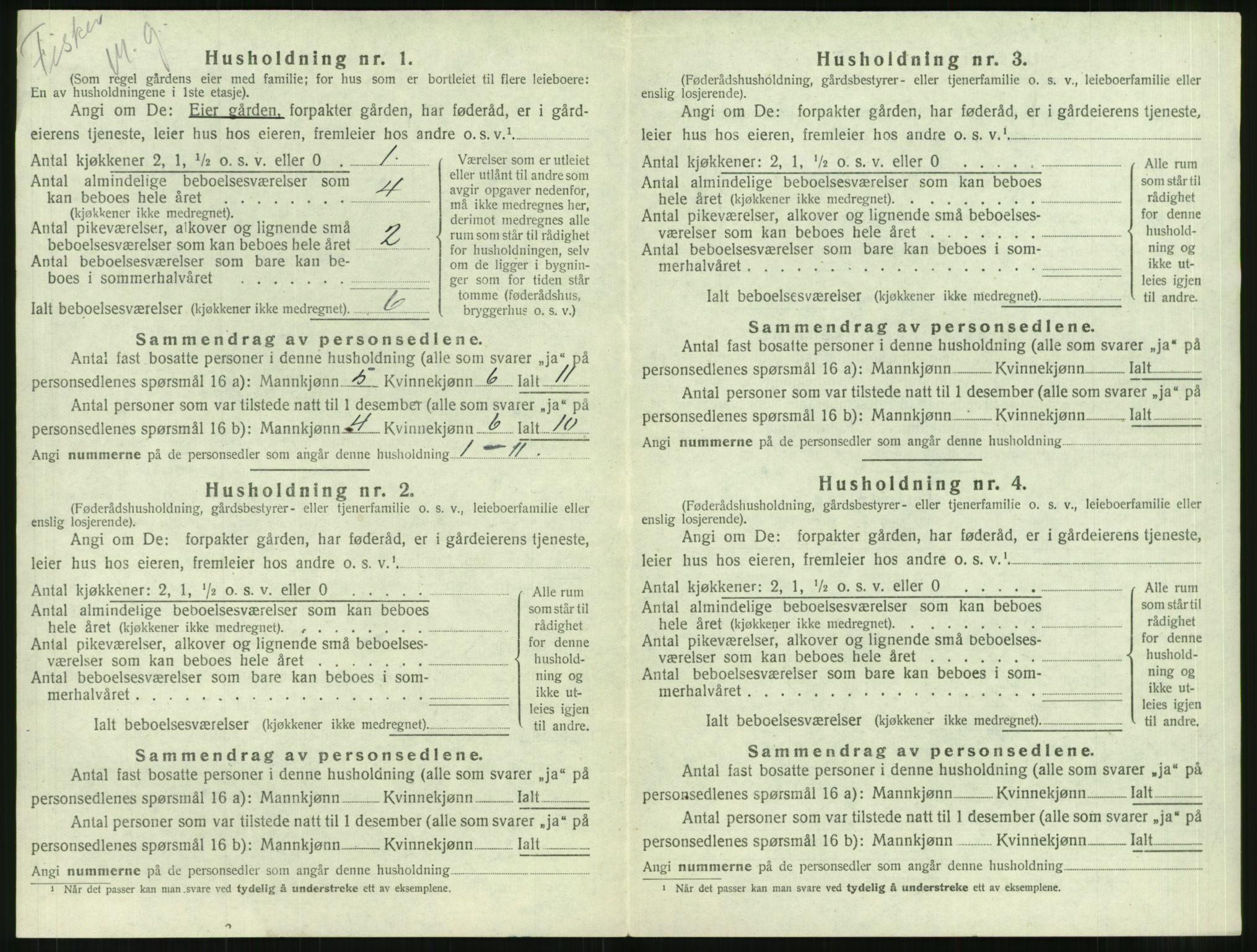 SAT, 1920 census for Borgund, 1920, p. 2087