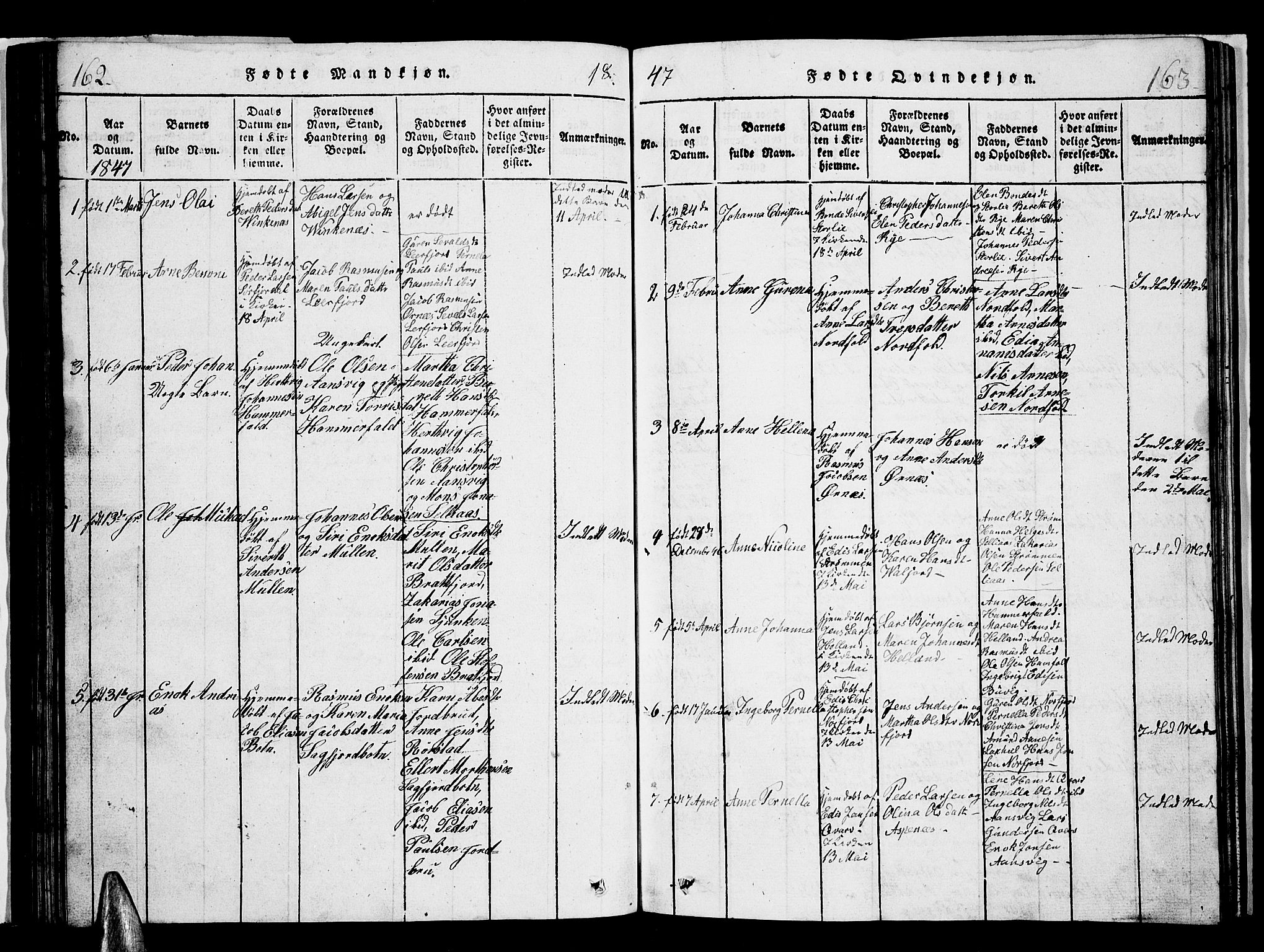 Ministerialprotokoller, klokkerbøker og fødselsregistre - Nordland, AV/SAT-A-1459/853/L0773: Parish register (copy) no. 853C01, 1821-1859, p. 162-163