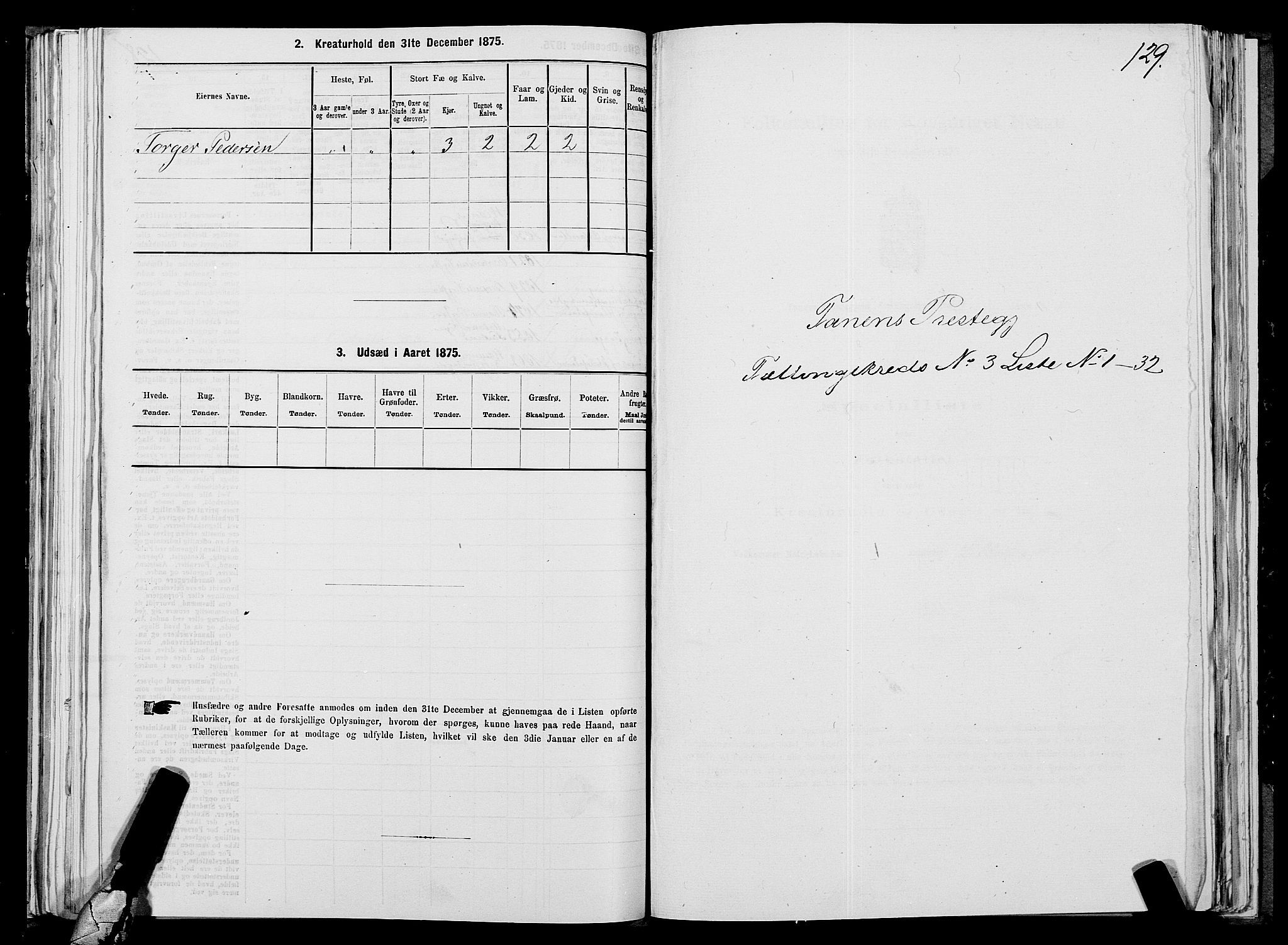 SATØ, 1875 census for 2025P Tana, 1875, p. 1129