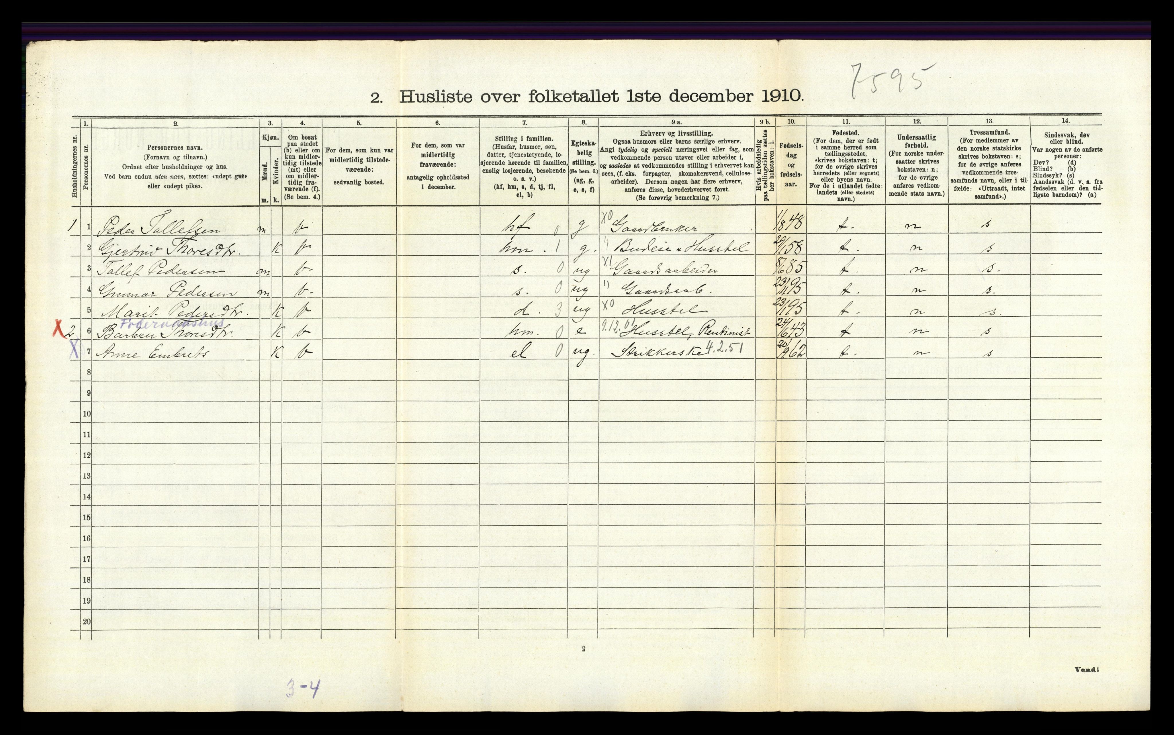 RA, 1910 census for Tynset, 1910, p. 726