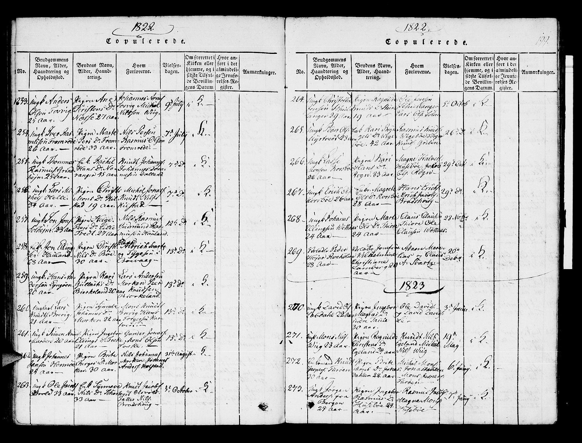 Manger sokneprestembete, AV/SAB-A-76801/H/Haa: Parish register (official) no. A 3, 1816-1824, p. 199