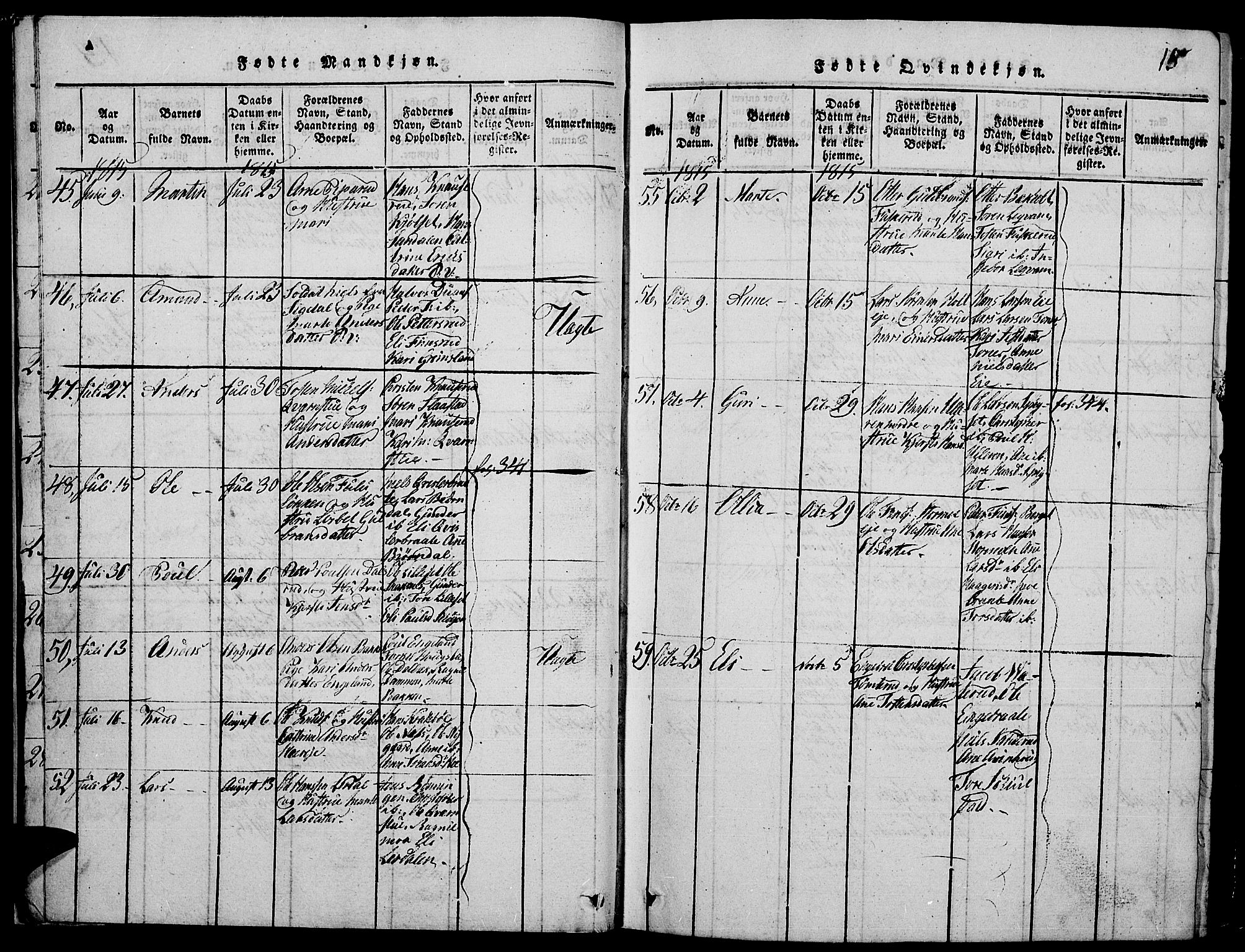 Strøm-Odalen prestekontor, AV/SAH-PREST-028/H/Ha/Hab/L0001: Parish register (copy) no. 1, 1813-1825, p. 15