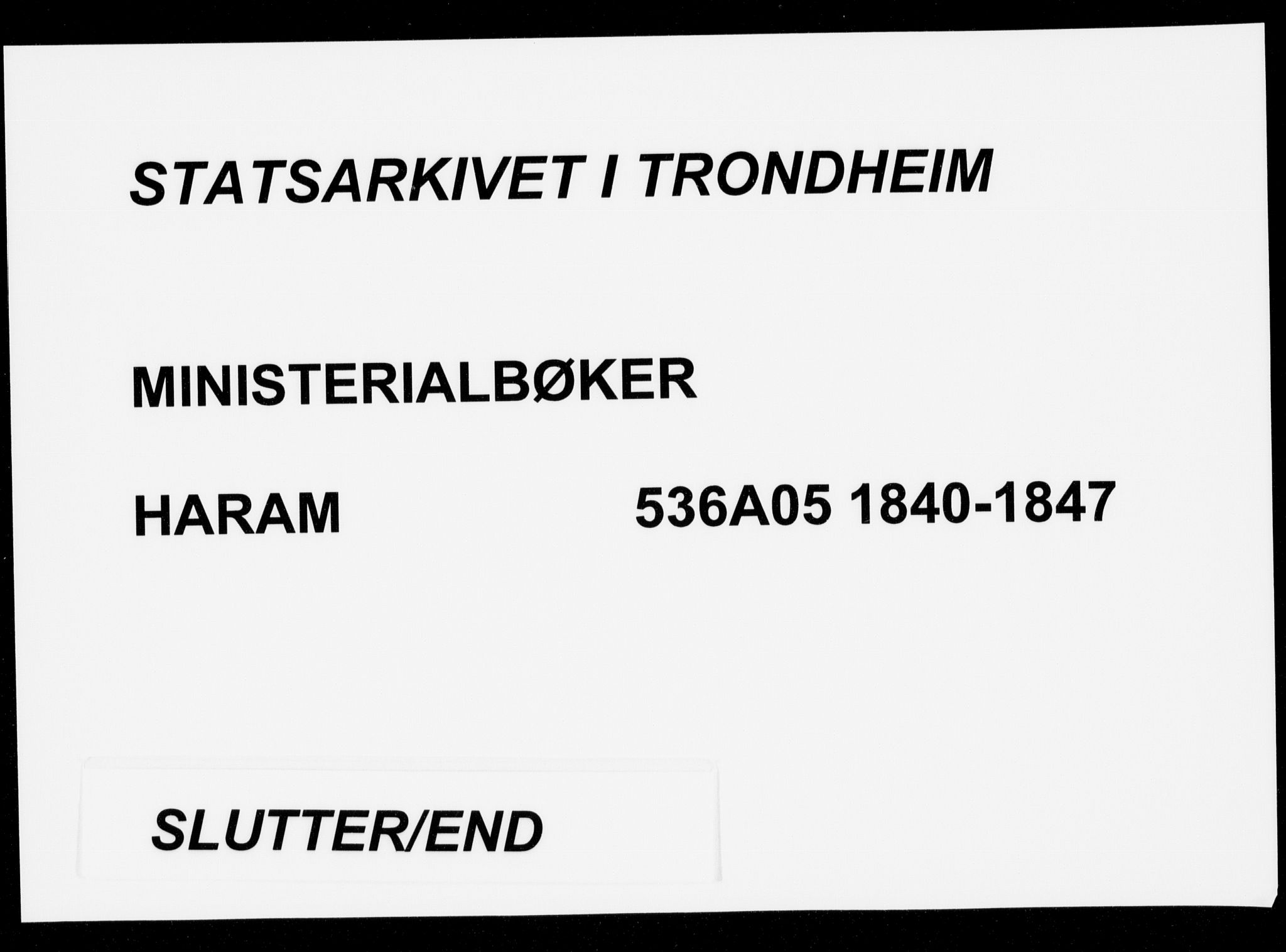 Ministerialprotokoller, klokkerbøker og fødselsregistre - Møre og Romsdal, AV/SAT-A-1454/536/L0496: Parish register (official) no. 536A05, 1840-1847