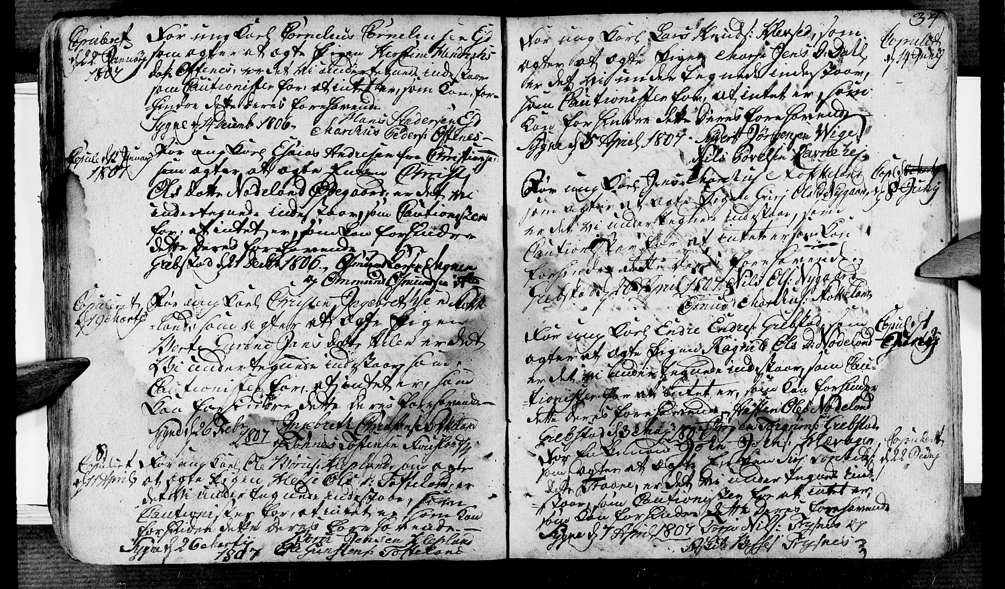 Søgne sokneprestkontor, SAK/1111-0037/F/Fa/Fab/L0007: Parish register (official) no. A 7, 1791-1851, p. 34
