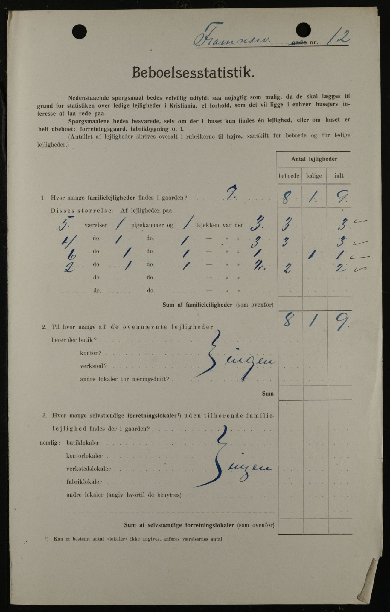 OBA, Municipal Census 1908 for Kristiania, 1908, p. 23078