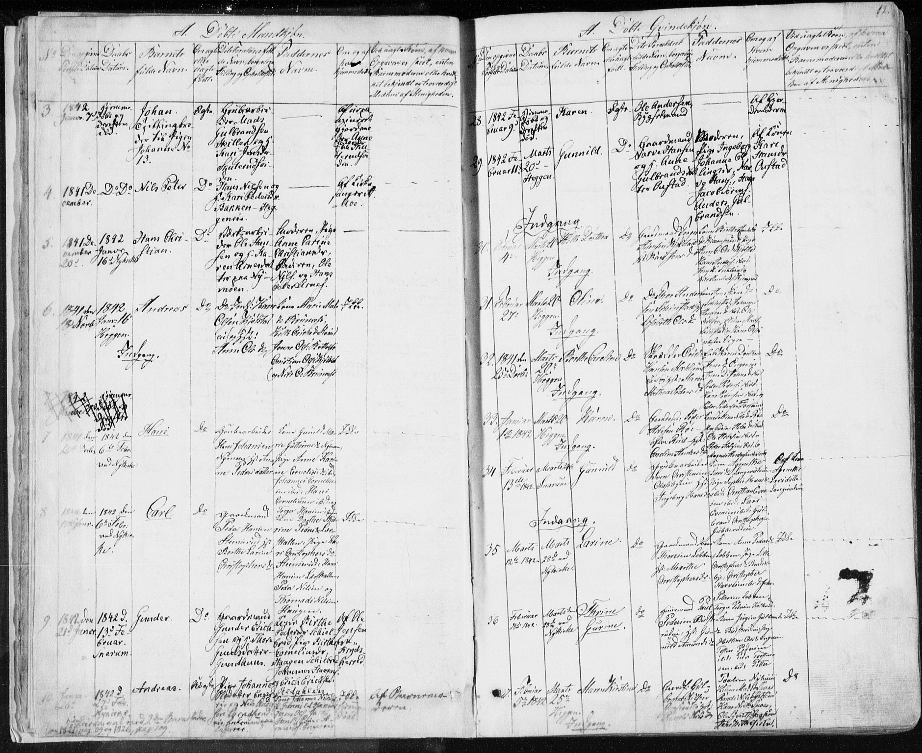 Modum kirkebøker, SAKO/A-234/F/Fa/L0007: Parish register (official) no. 7, 1841-1850, p. 12