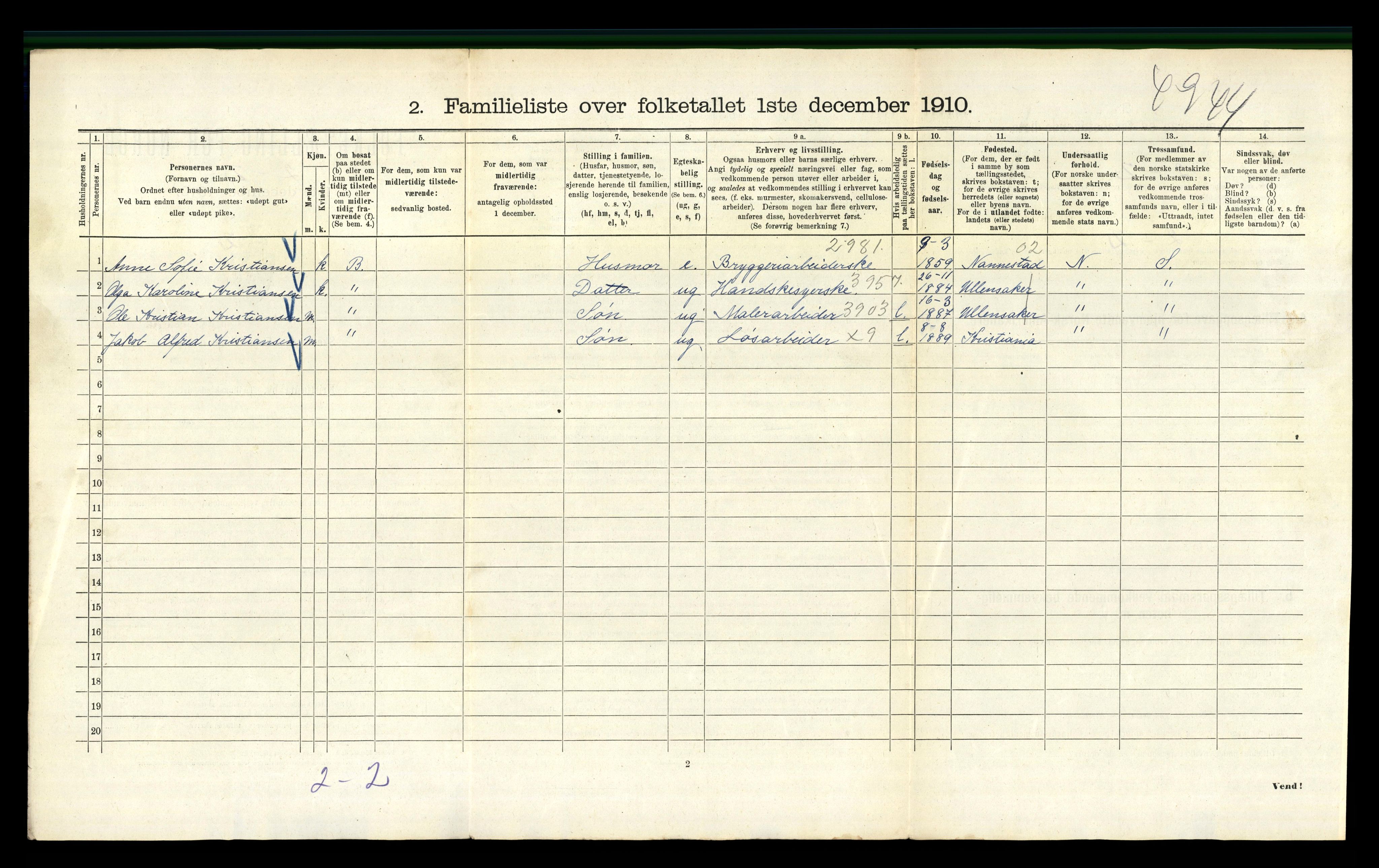 RA, 1910 census for Kristiania, 1910, p. 23762