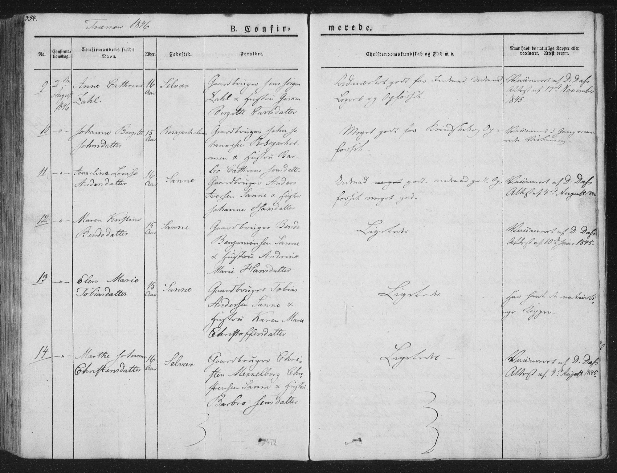 Ministerialprotokoller, klokkerbøker og fødselsregistre - Nordland, SAT/A-1459/839/L0565: Parish register (official) no. 839A02, 1825-1862, p. 354