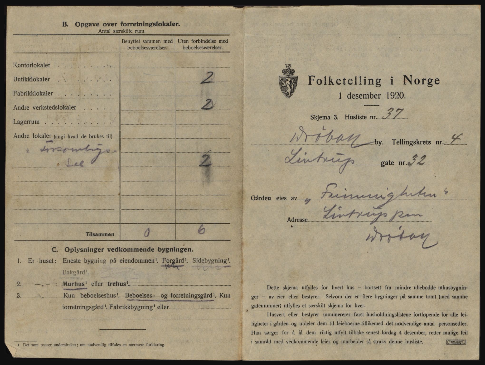 SAO, 1920 census for Drøbak, 1920, p. 439