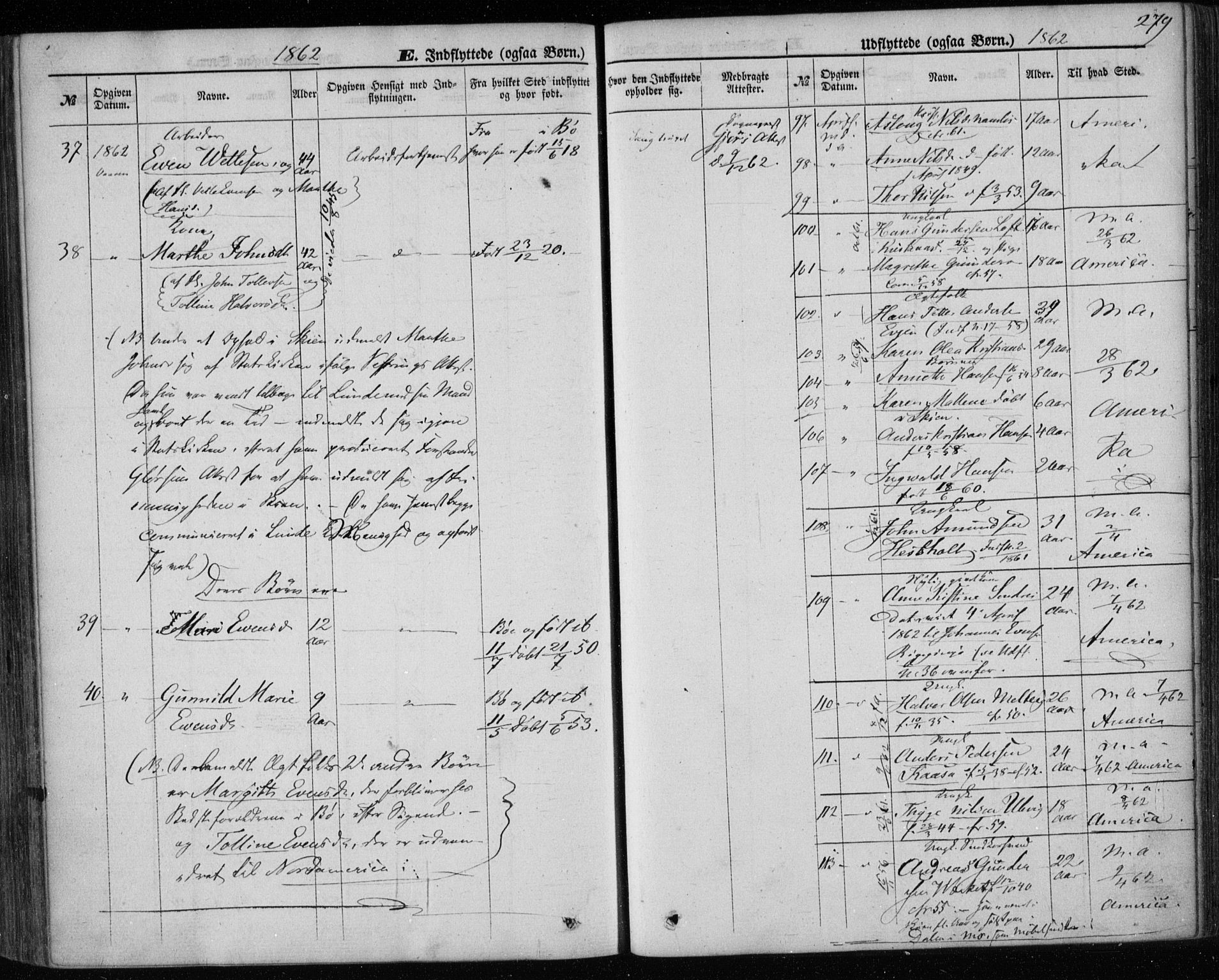 Holla kirkebøker, AV/SAKO-A-272/F/Fa/L0006: Parish register (official) no. 6, 1861-1869, p. 279