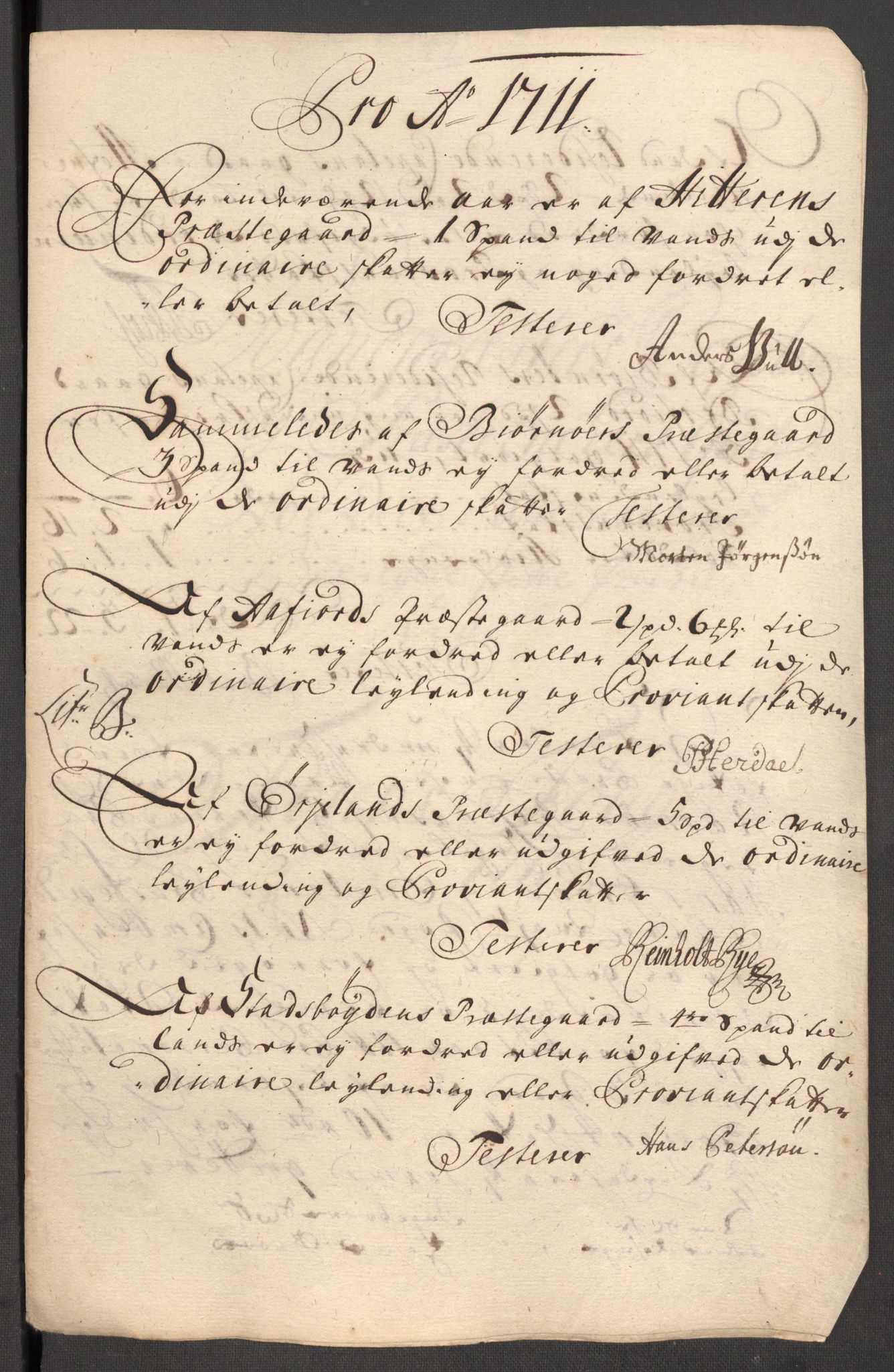 Rentekammeret inntil 1814, Reviderte regnskaper, Fogderegnskap, RA/EA-4092/R57/L3860: Fogderegnskap Fosen, 1711, p. 188