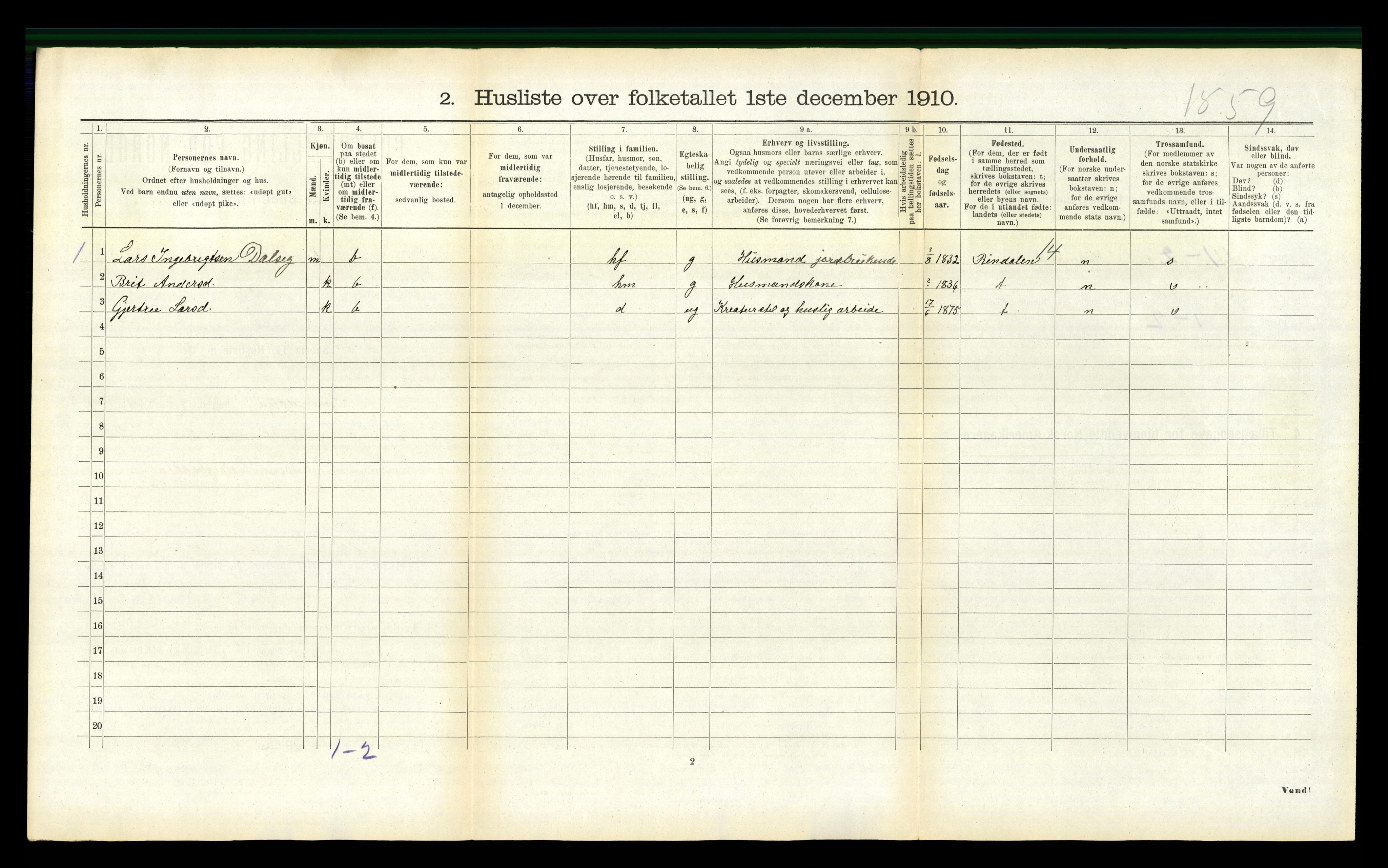 RA, 1910 census for Surnadal, 1910, p. 524