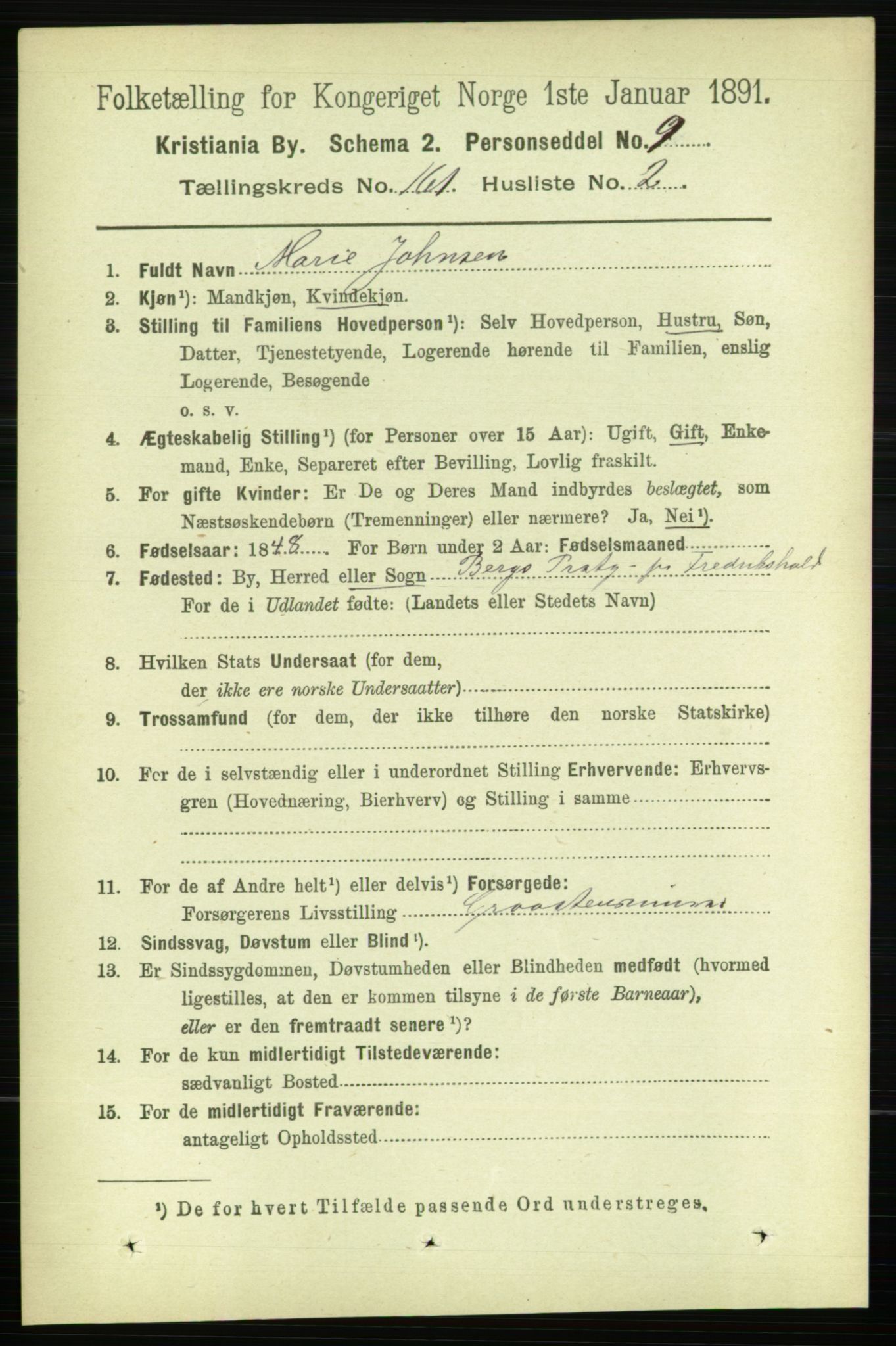 RA, 1891 census for 0301 Kristiania, 1891, p. 91629