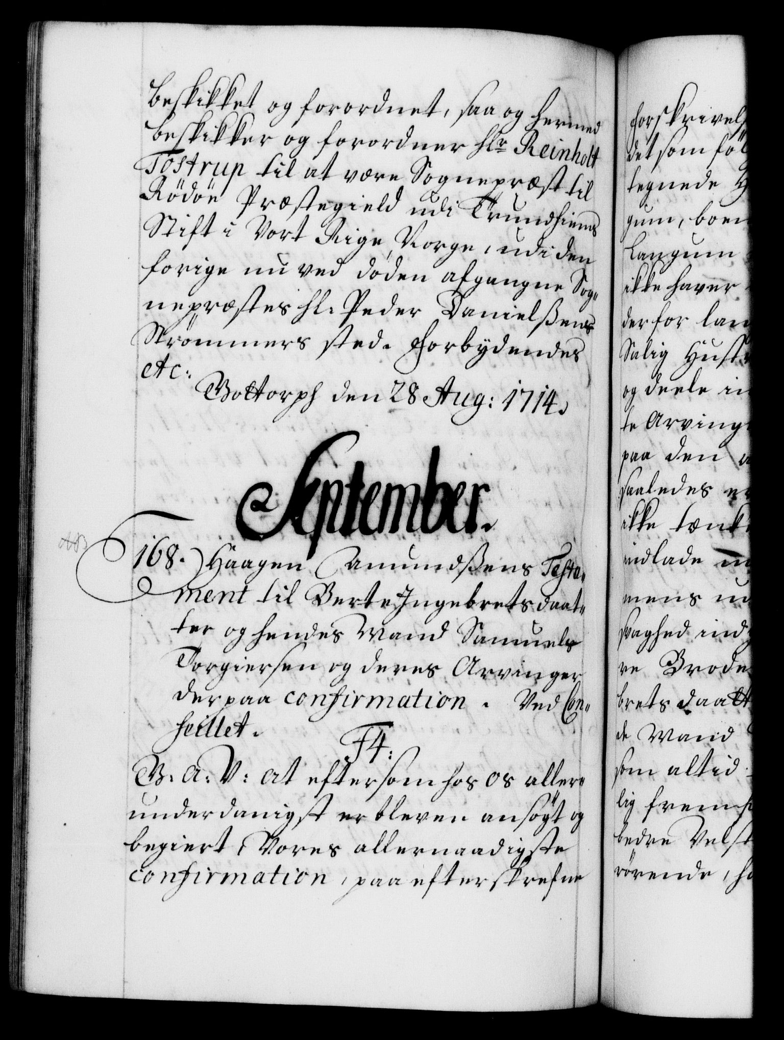 Danske Kanselli 1572-1799, AV/RA-EA-3023/F/Fc/Fca/Fcaa/L0021: Norske registre, 1712-1715, p. 347b