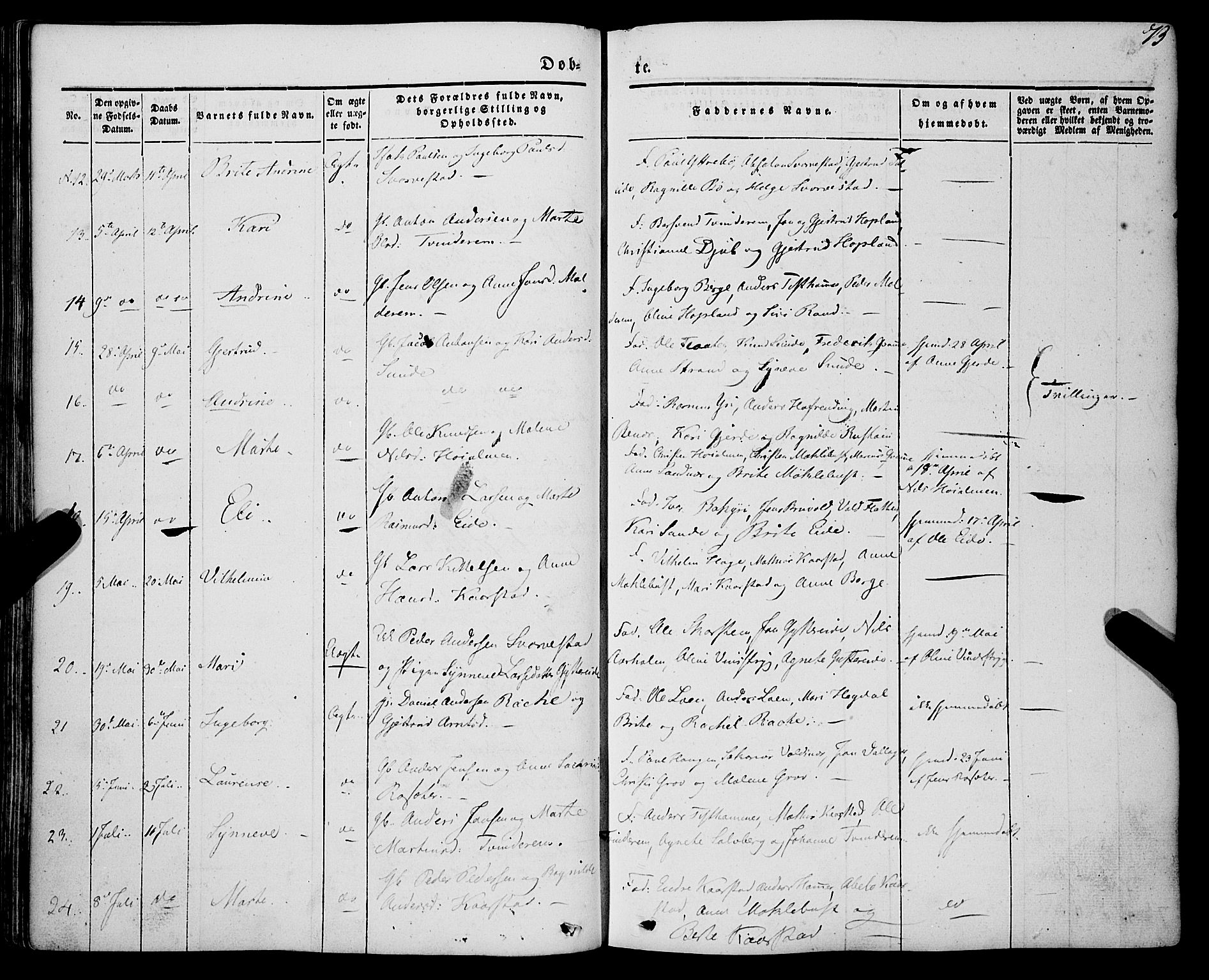 Innvik sokneprestembete, AV/SAB-A-80501: Parish register (official) no. A 5, 1847-1865, p. 73