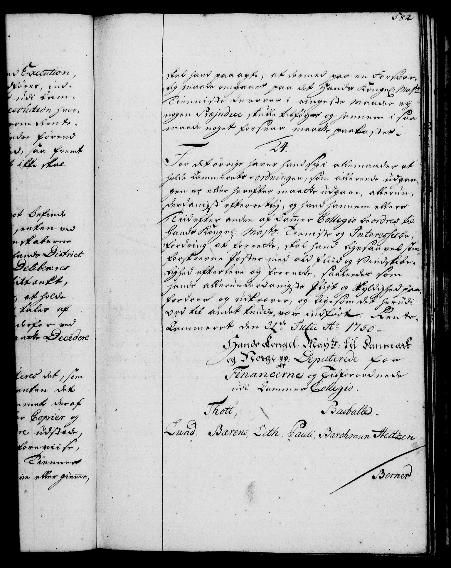 Rentekammeret, Kammerkanselliet, RA/EA-3111/G/Gg/Ggi/L0002: Norsk instruksjonsprotokoll med register (merket RK 53.35), 1729-1751, p. 582
