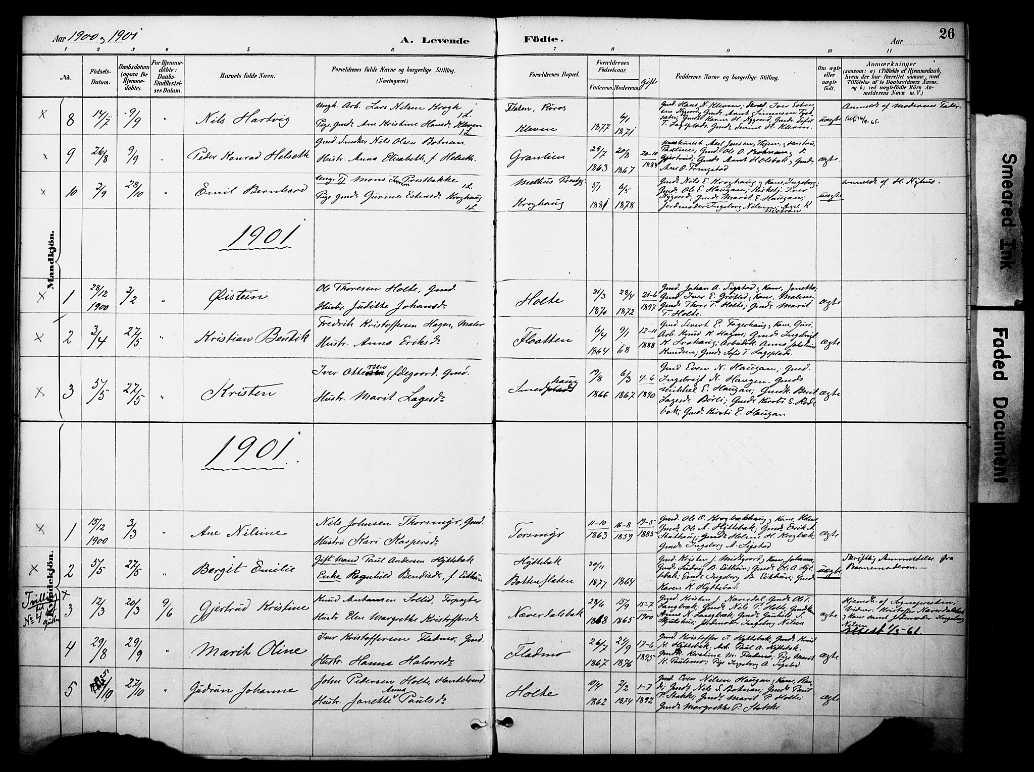 Kvikne prestekontor, AV/SAH-PREST-064/H/Ha/Haa/L0007: Parish register (official) no. 7, 1887-1911, p. 26