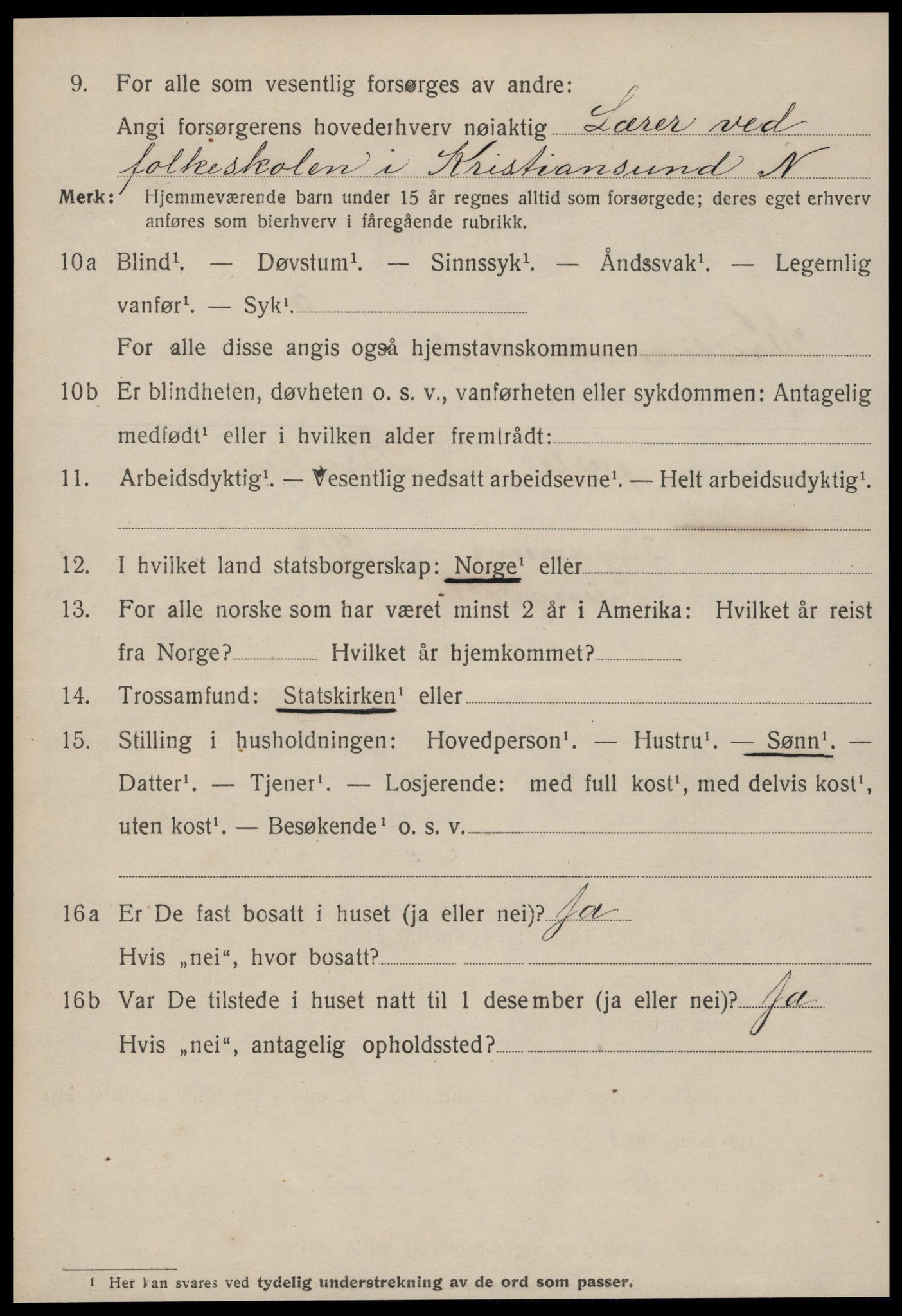 SAT, 1920 census for Kristiansund, 1920, p. 28134