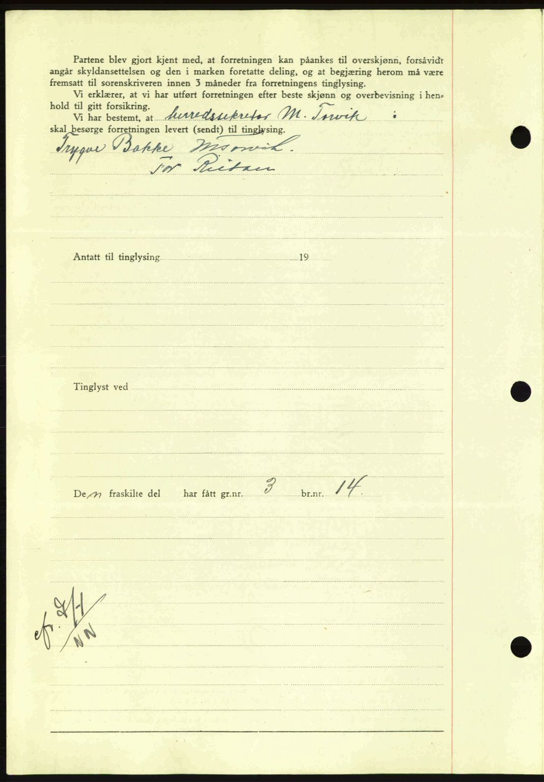 Nordmøre sorenskriveri, AV/SAT-A-4132/1/2/2Ca: Mortgage book no. A93, 1942-1942, Diary no: : 2013/1942