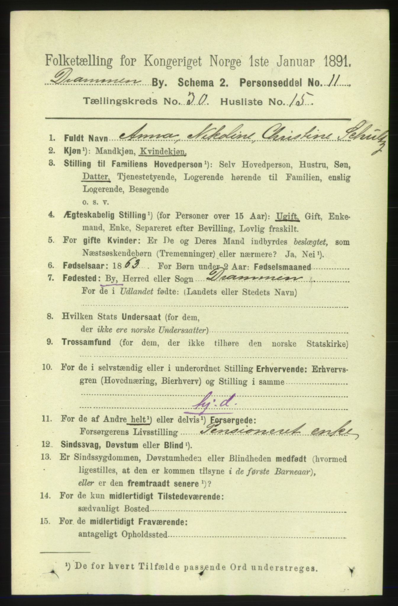 RA, 1891 census for 0602 Drammen, 1891, p. 18309