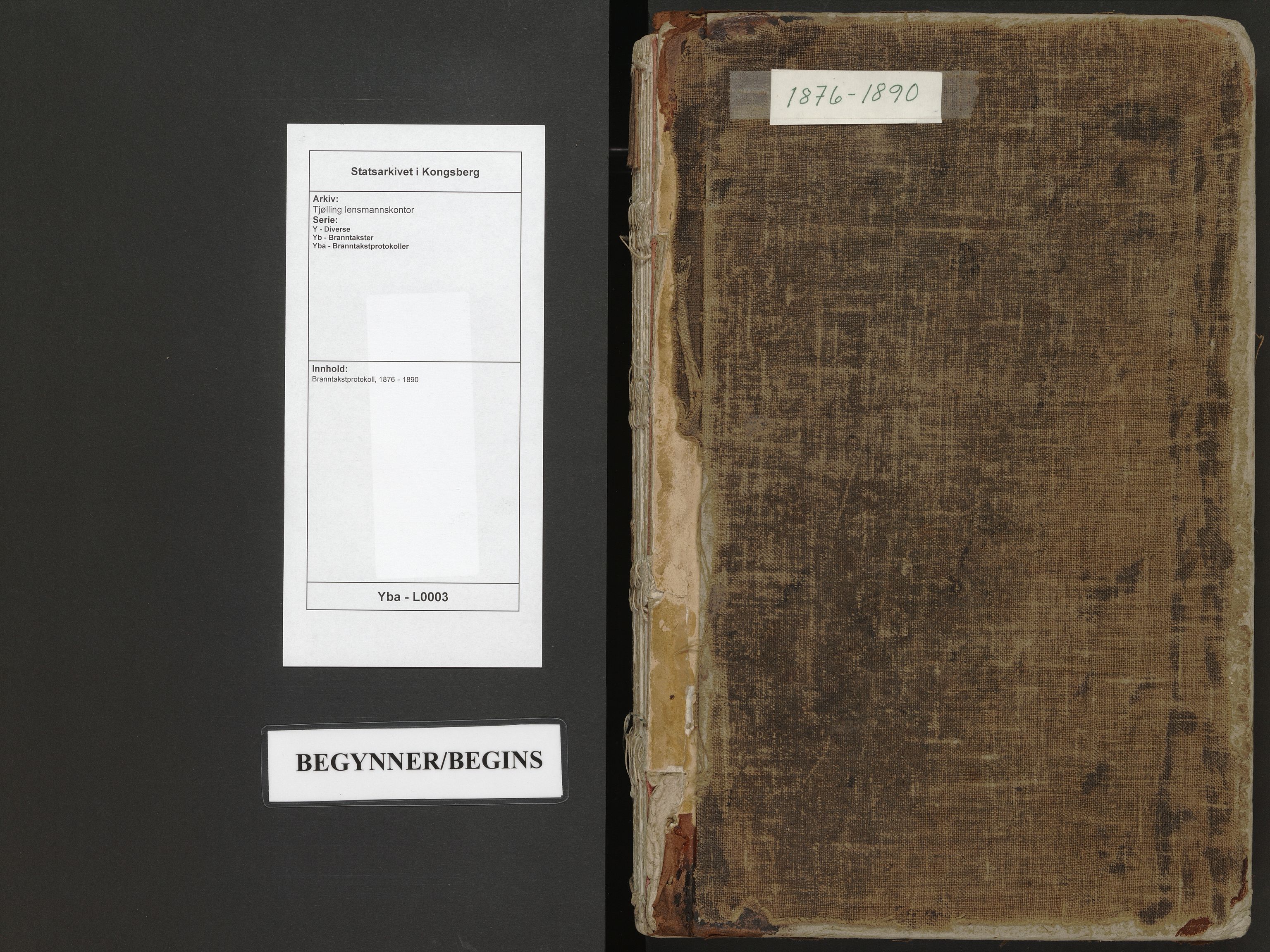 Tjølling lensmannskontor, AV/SAKO-A-16/Y/Yb/Yba/L0003: Branntakstprotokoll, 1876-1890