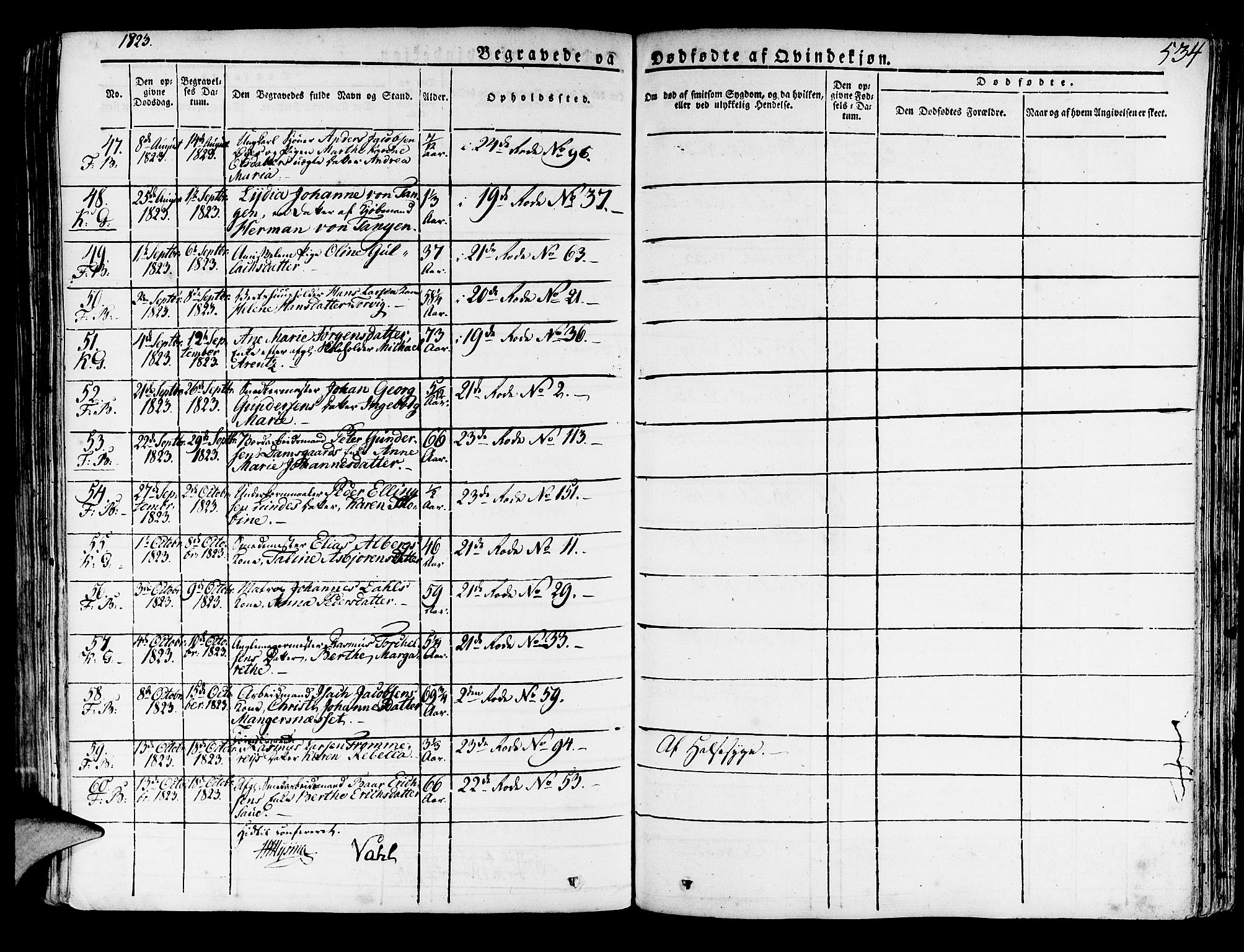 Korskirken sokneprestembete, AV/SAB-A-76101/H/Haa/L0014: Parish register (official) no. A 14, 1823-1835, p. 534